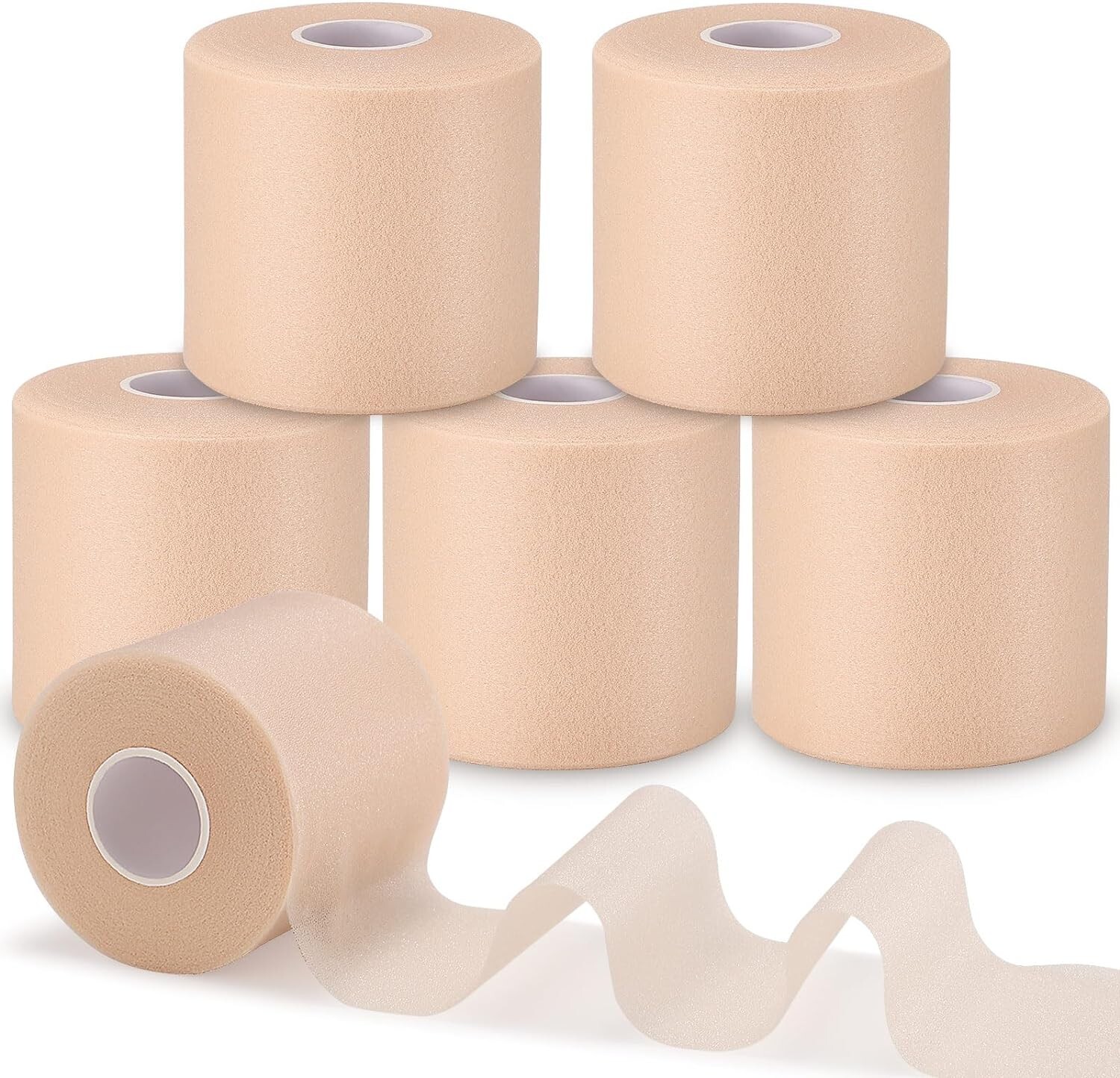 Elastic Pre-Wrap Athletic Tape for Versatile Body Support – Set of 5 Rolls