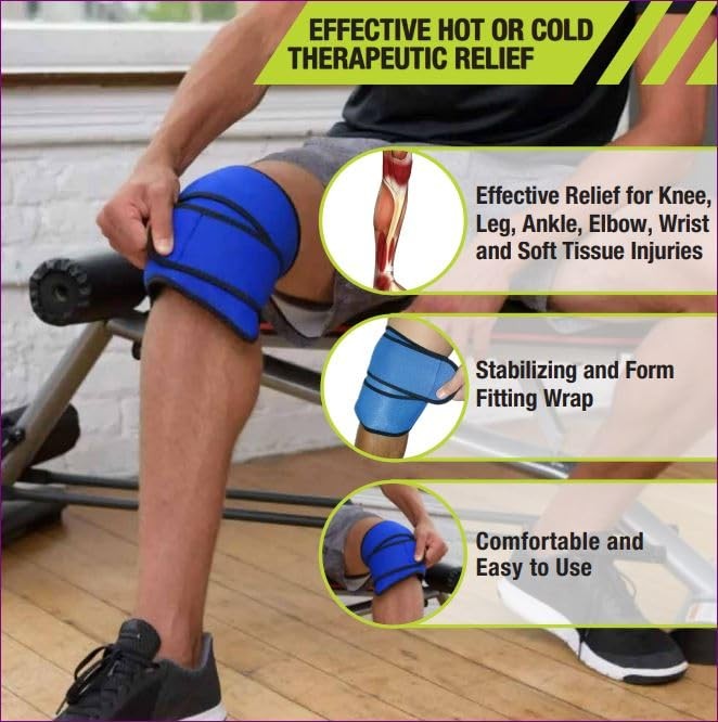 Hot/Cold Wrap for Knee and Ankle Blue, The Hot/ Cold Therapy Wrap (Medium)