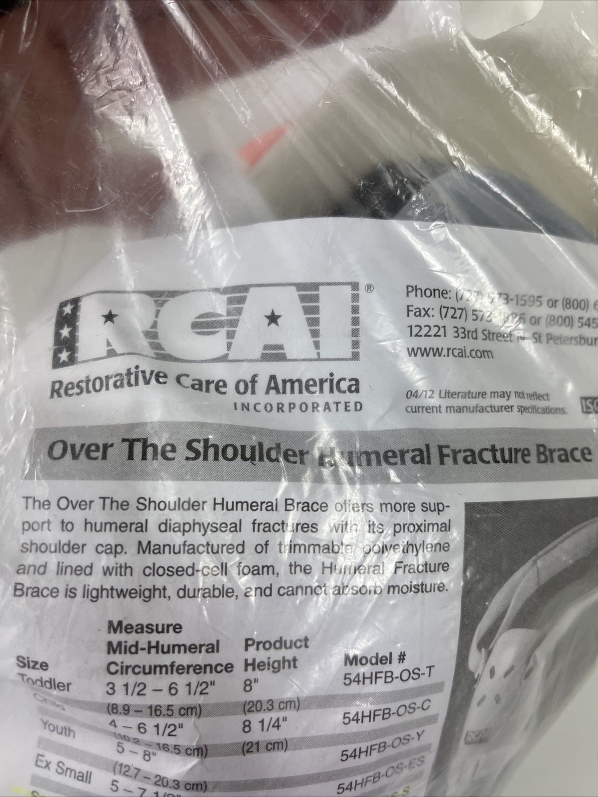 RCAI Brace Humeral Fracture Splint for Broken Upper Arm, Fracture Splint Small