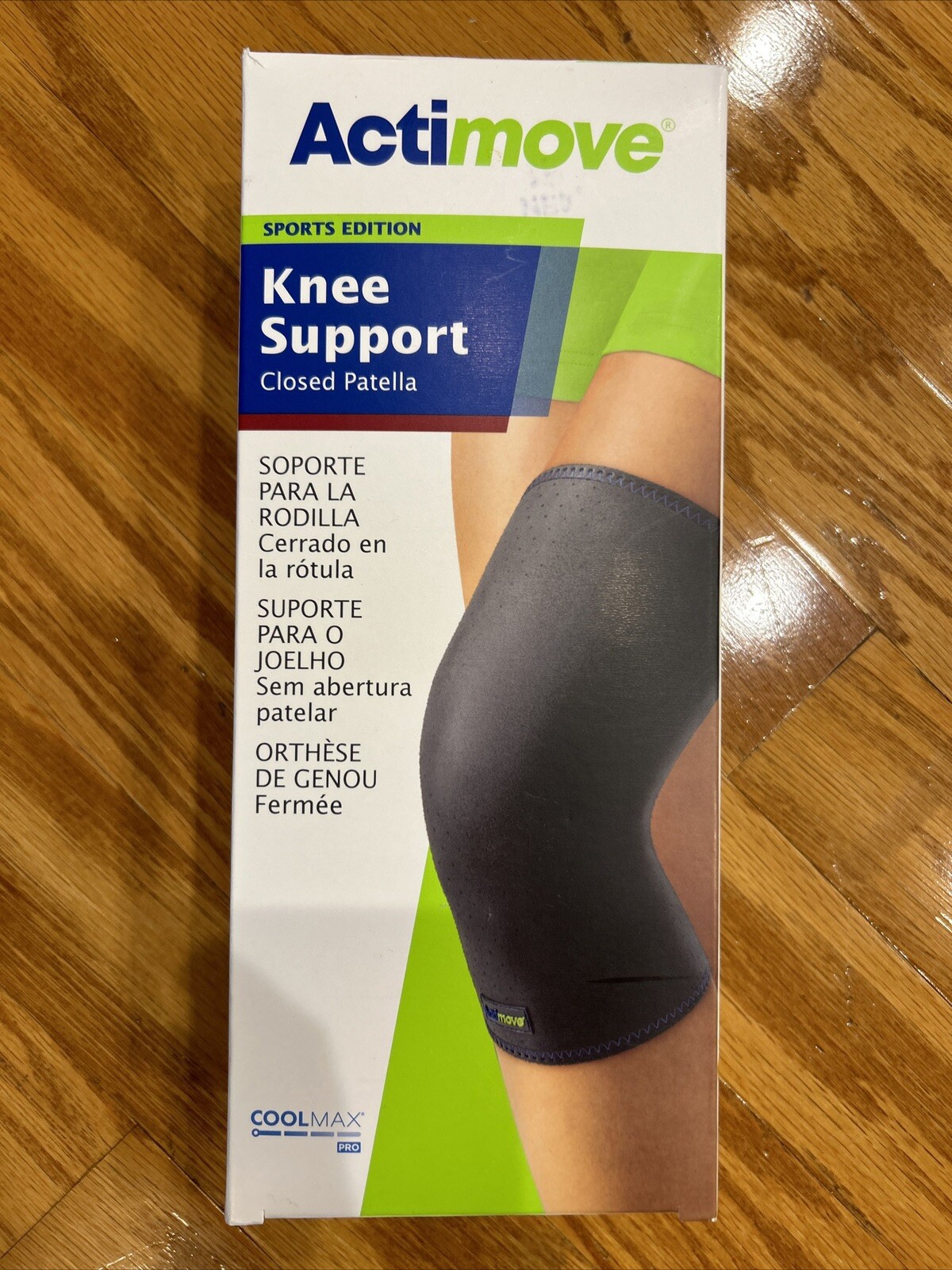 Small Actimove Black Closed Patella Knee Support Sports Edition Sleeve Coolmax