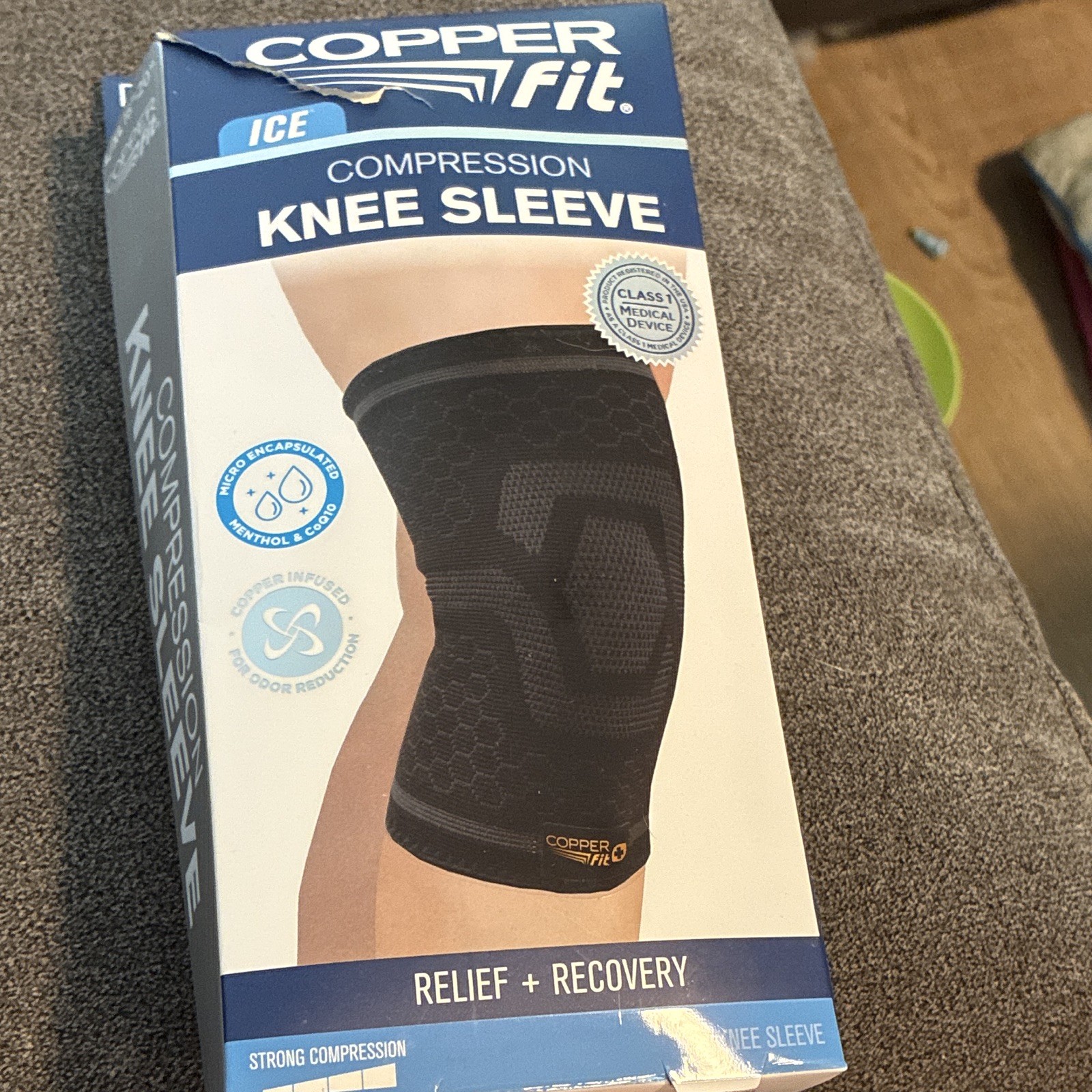 Copper Fit ICE Compression Knee Sleeve, Black, XL, Knee, Model 3024-JU