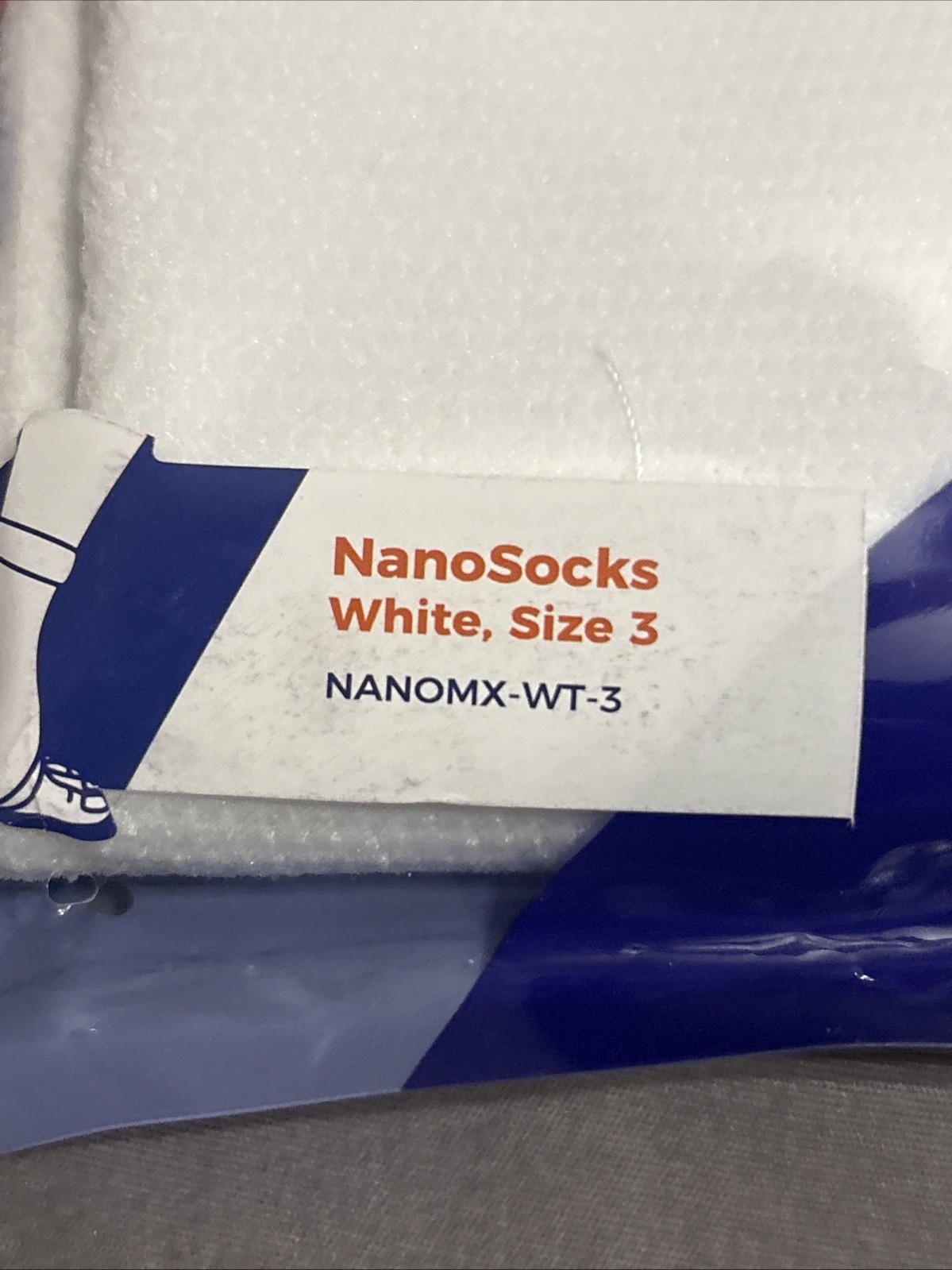 Nanosocks Socks 3D Nano-Weave Technology Nanomx-WT-3 White Size 3 NEW