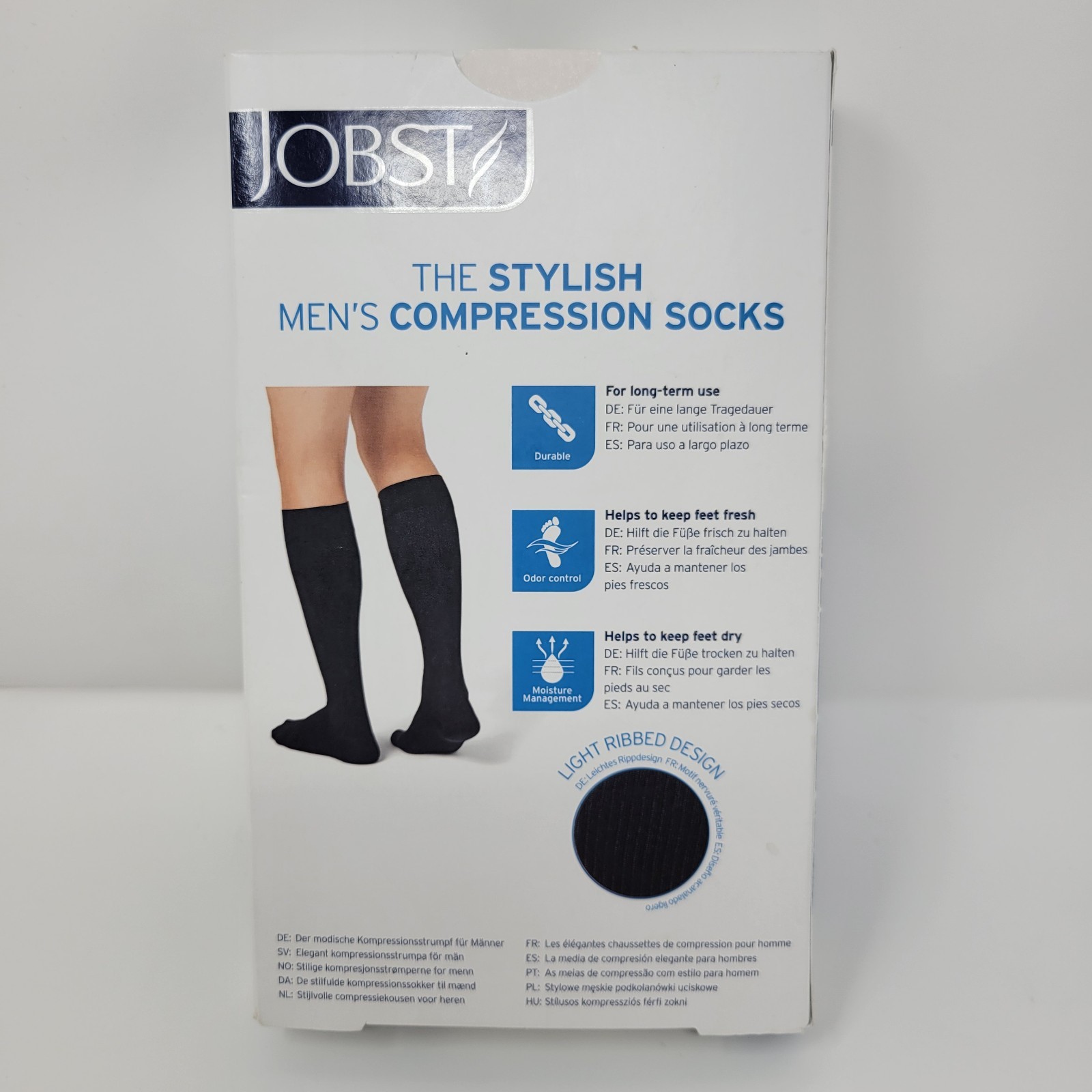 Jobst JOBST For Men 15 20 mmHg Compression Knee High Stockings Medium Black New