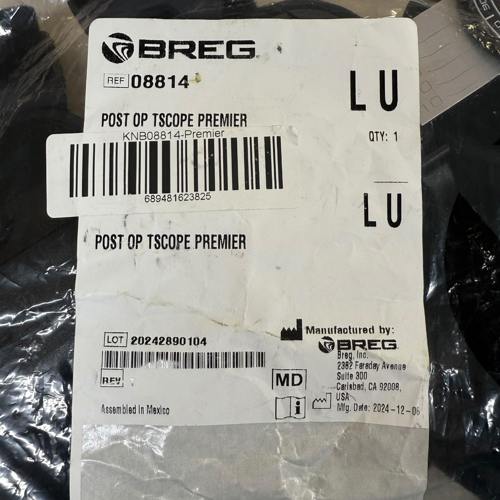 Breg T Scope Premier Post-Op Knee Brace Adjustable ROM Universal Right Or Left