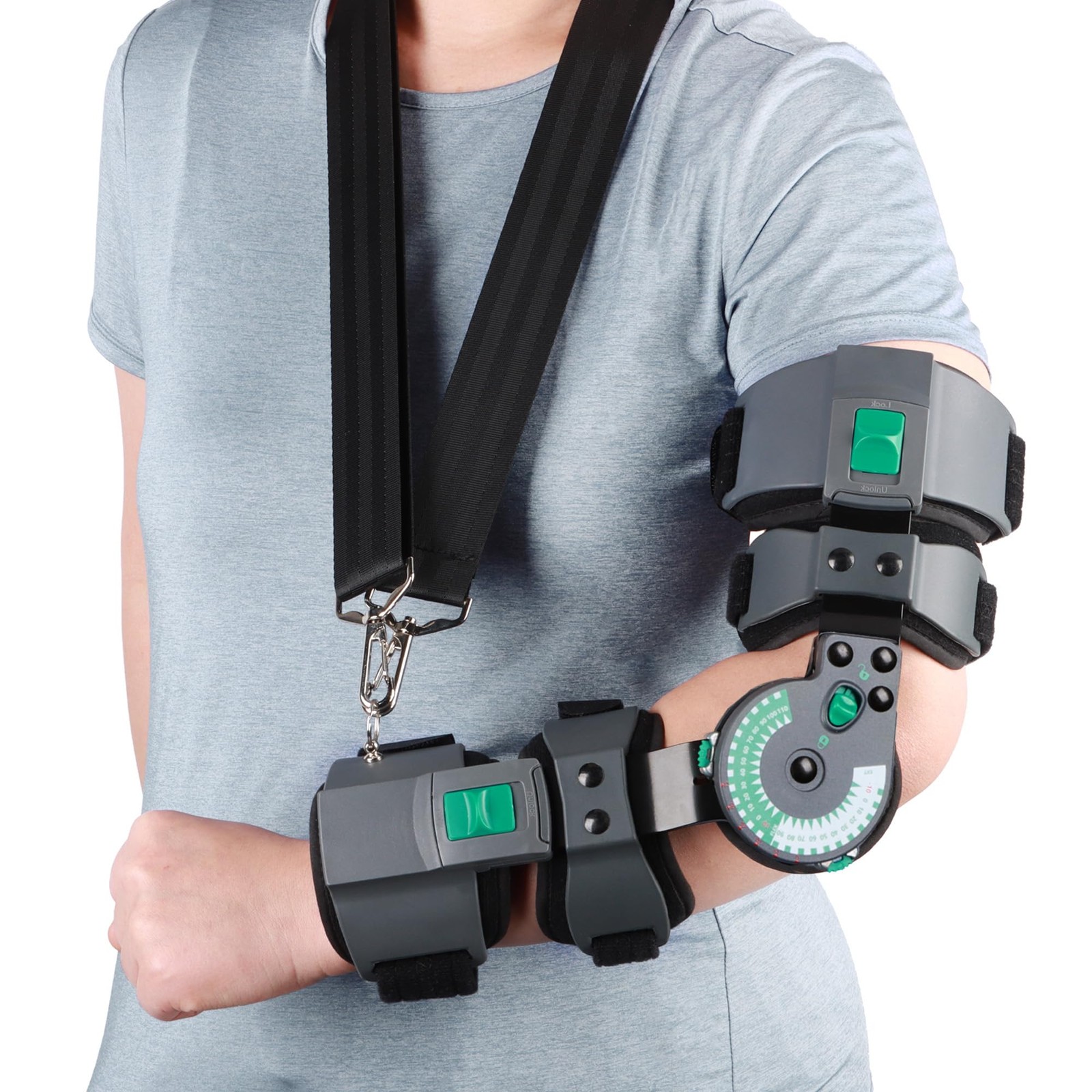 Adjustable Hinged Elbow Brace ROM Arm Braces Post OP Stabilizer Support After…