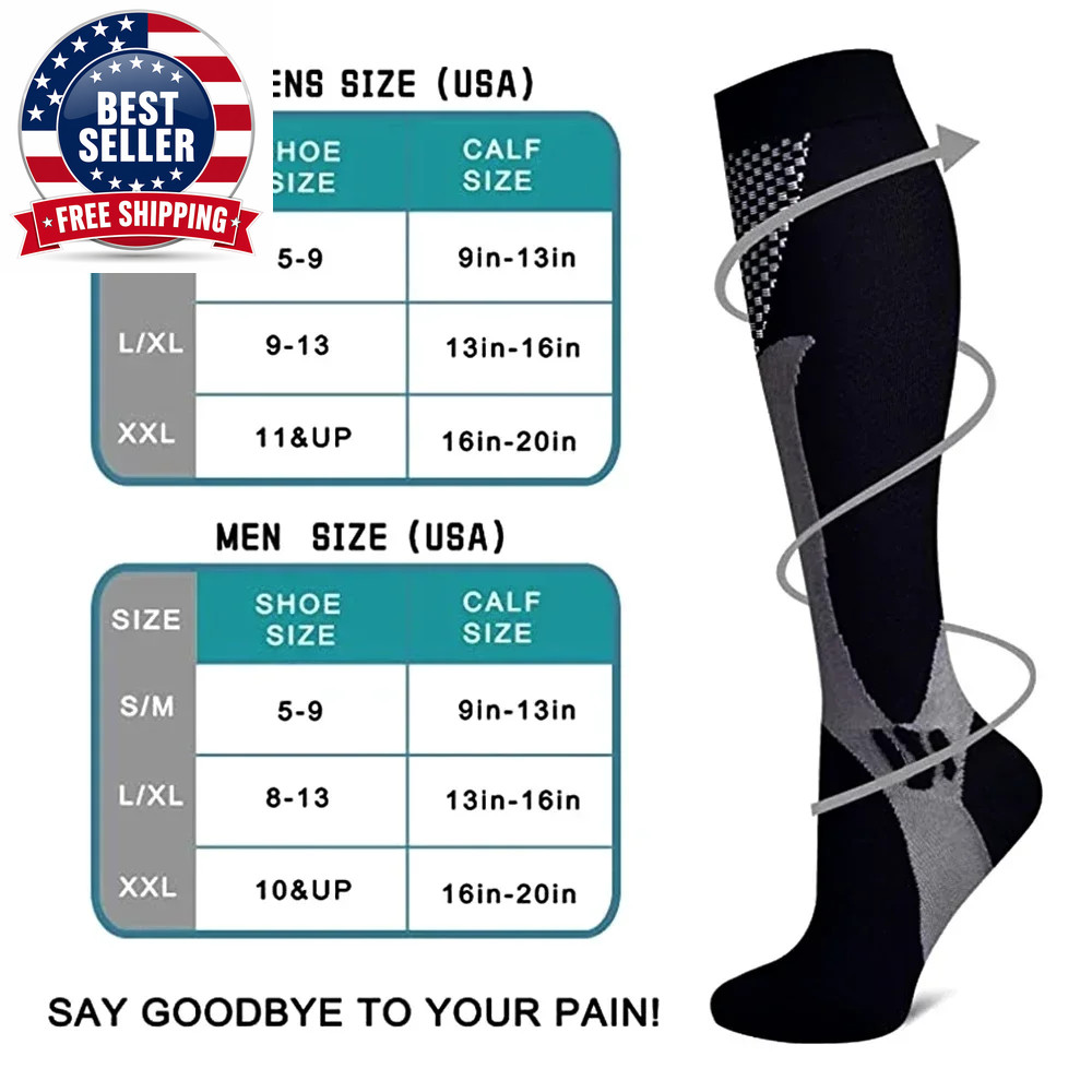 1Pair Running Grip Socks,Varicose Veins Compression Stockings,Sports Stockings f