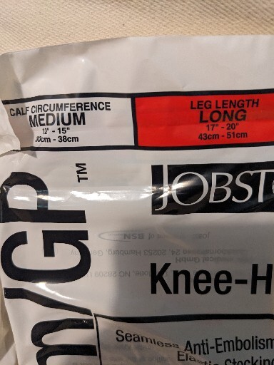 2 Pairs Jobst 111407 Med/Long Knee-Hi Anti-EM/GP Seamless Anti-Embolism Elastic