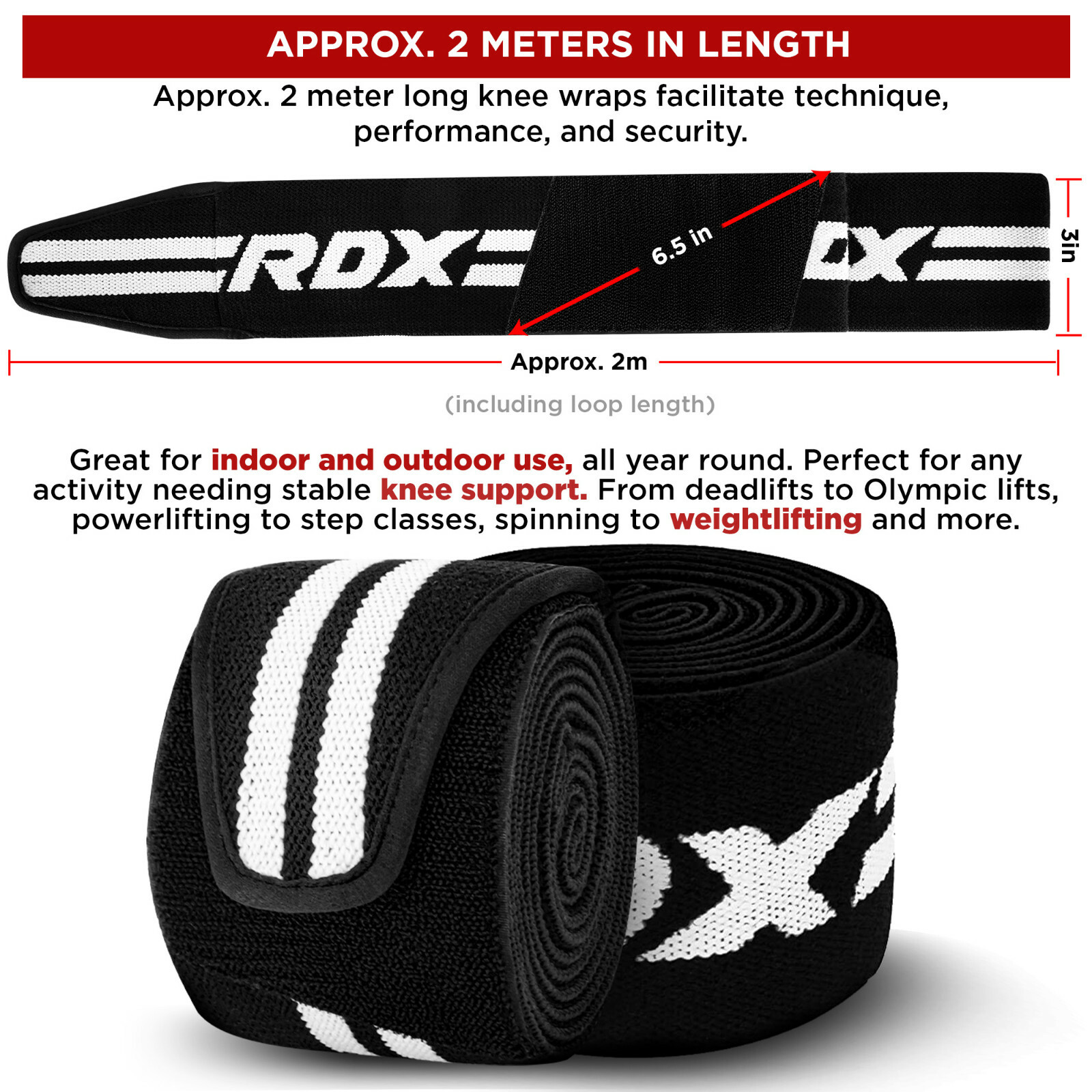 Knee Pads MMA by RDX, Lifting Straps, Knee Sleeves Weightlifting, Gym Knee Wraps