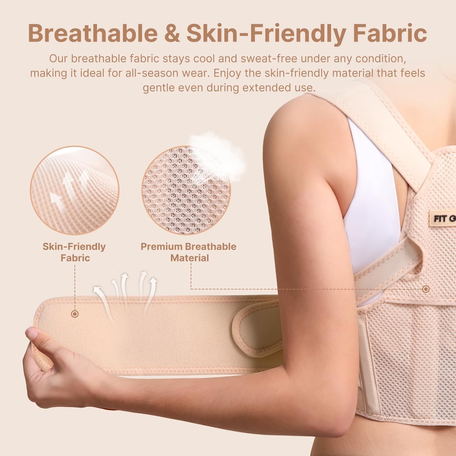 Adjustable Posture Corrector for Women – Lightweight Upper Back Brace for Pain R