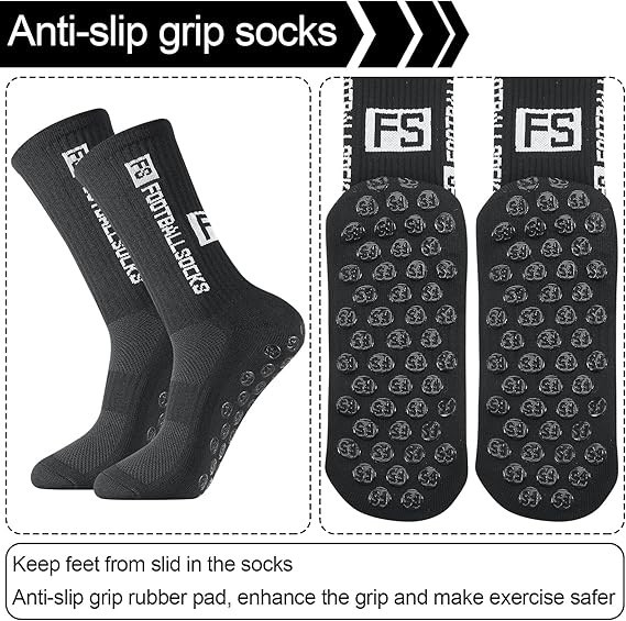 Set 6pair Calcetines Medias Antideslizantes Para Futbol Yoga Ejercicio Hombre Mu