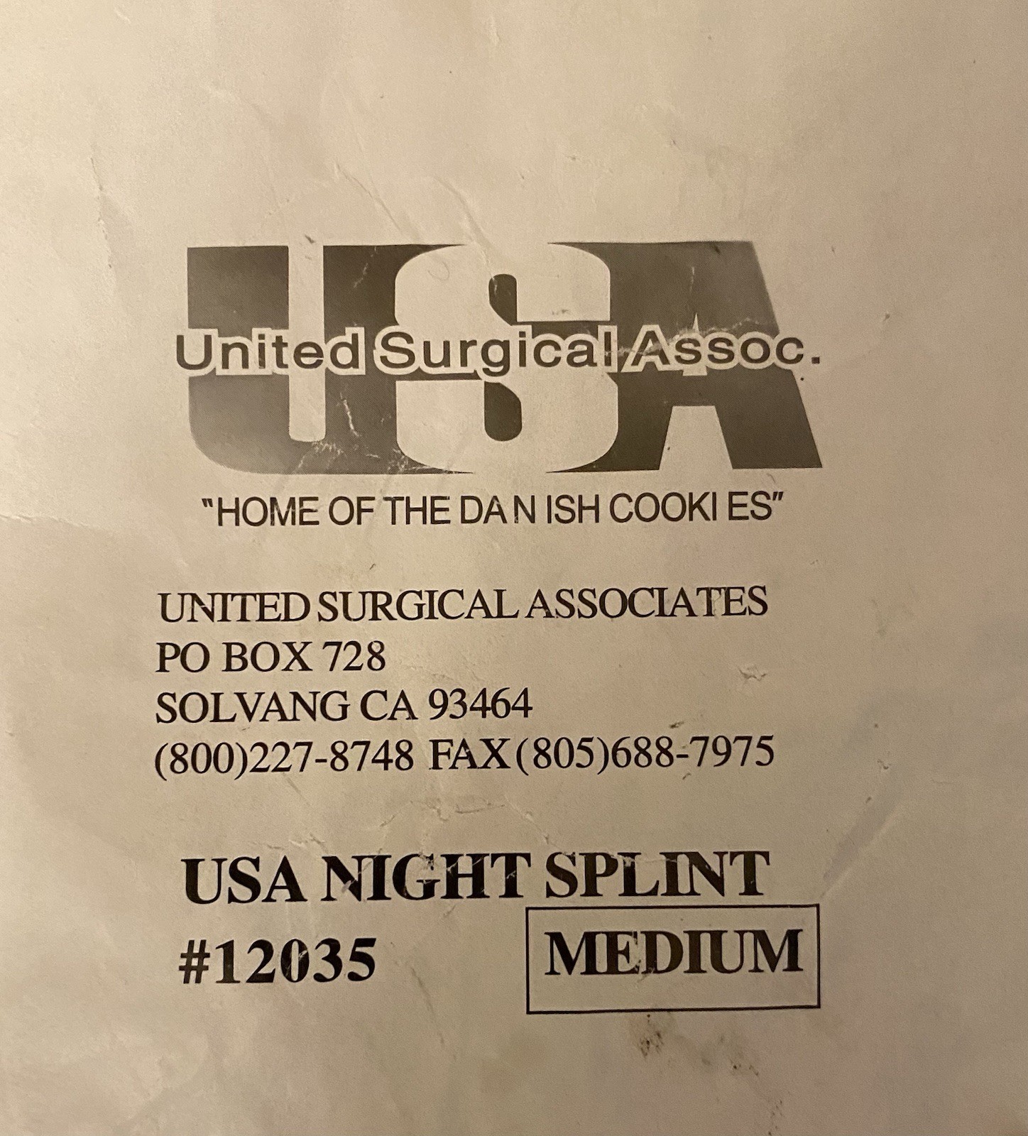 UNITED Surgical Plantar Fasciitis Night Splint Medium US 12035 Adjustable Pain