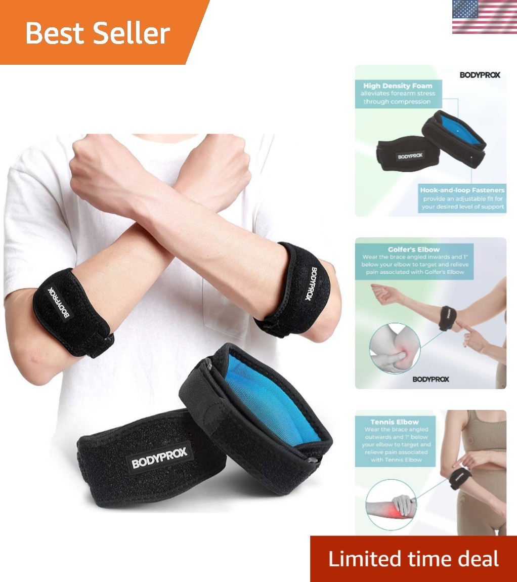 Versatile Elbow Support Brace 2 Pack for Decking Out Tennis & Golf Needs