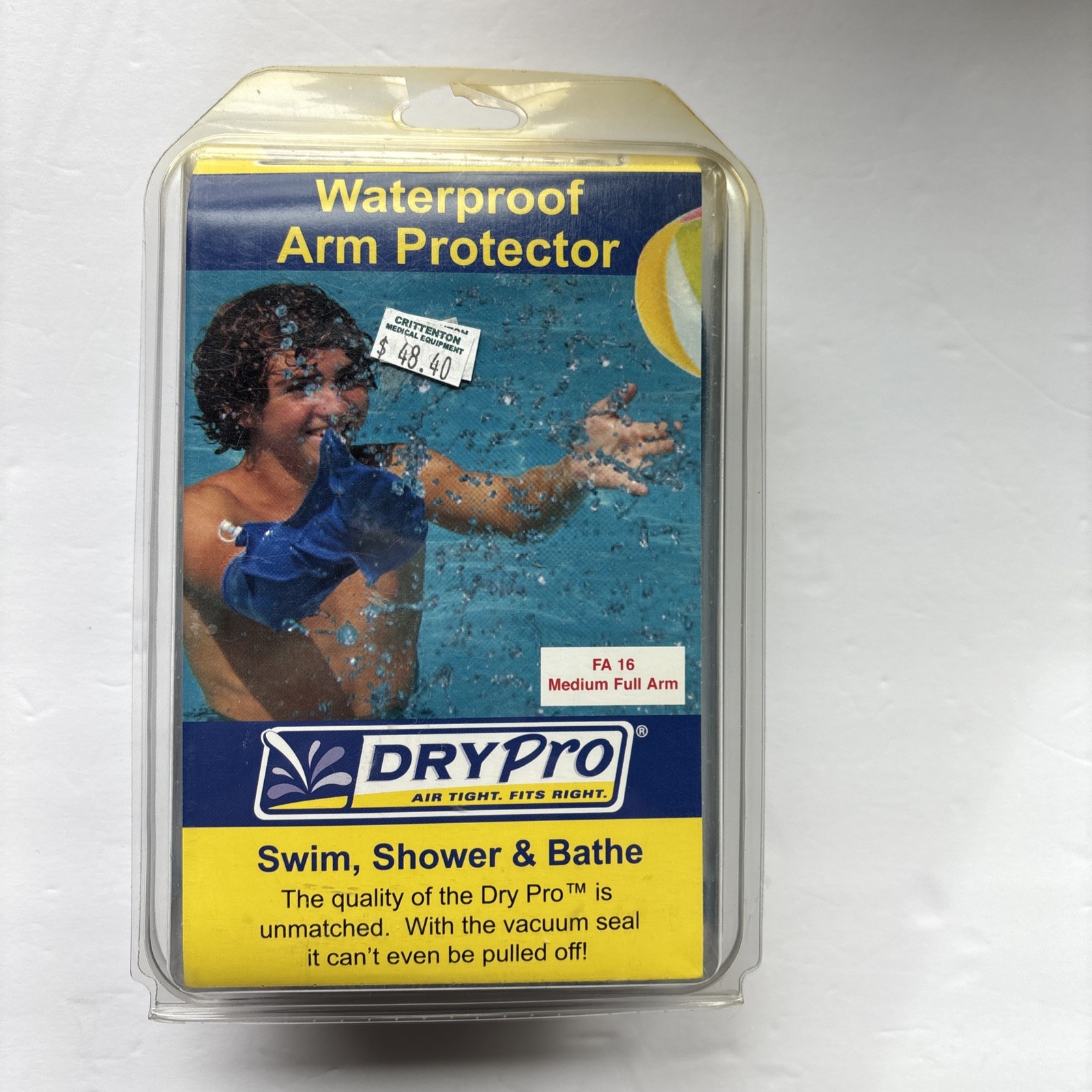 NEW DryPro Waterproof FA 16 Medium Full Arm Cast Protector, NEW Swim Shower
