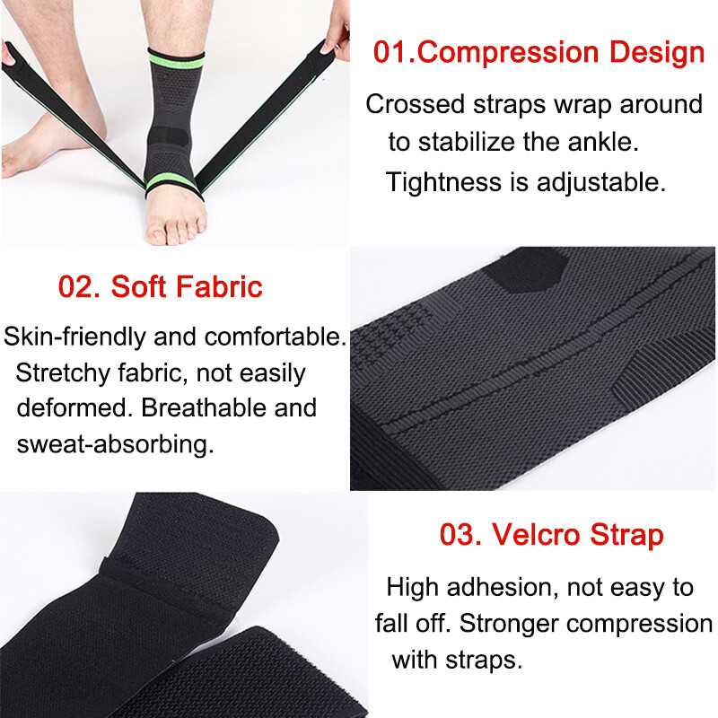 1/2Pcs Ankle Support Brace Compression Sleeve Plantar Foot Fasciitis Wrap Sports