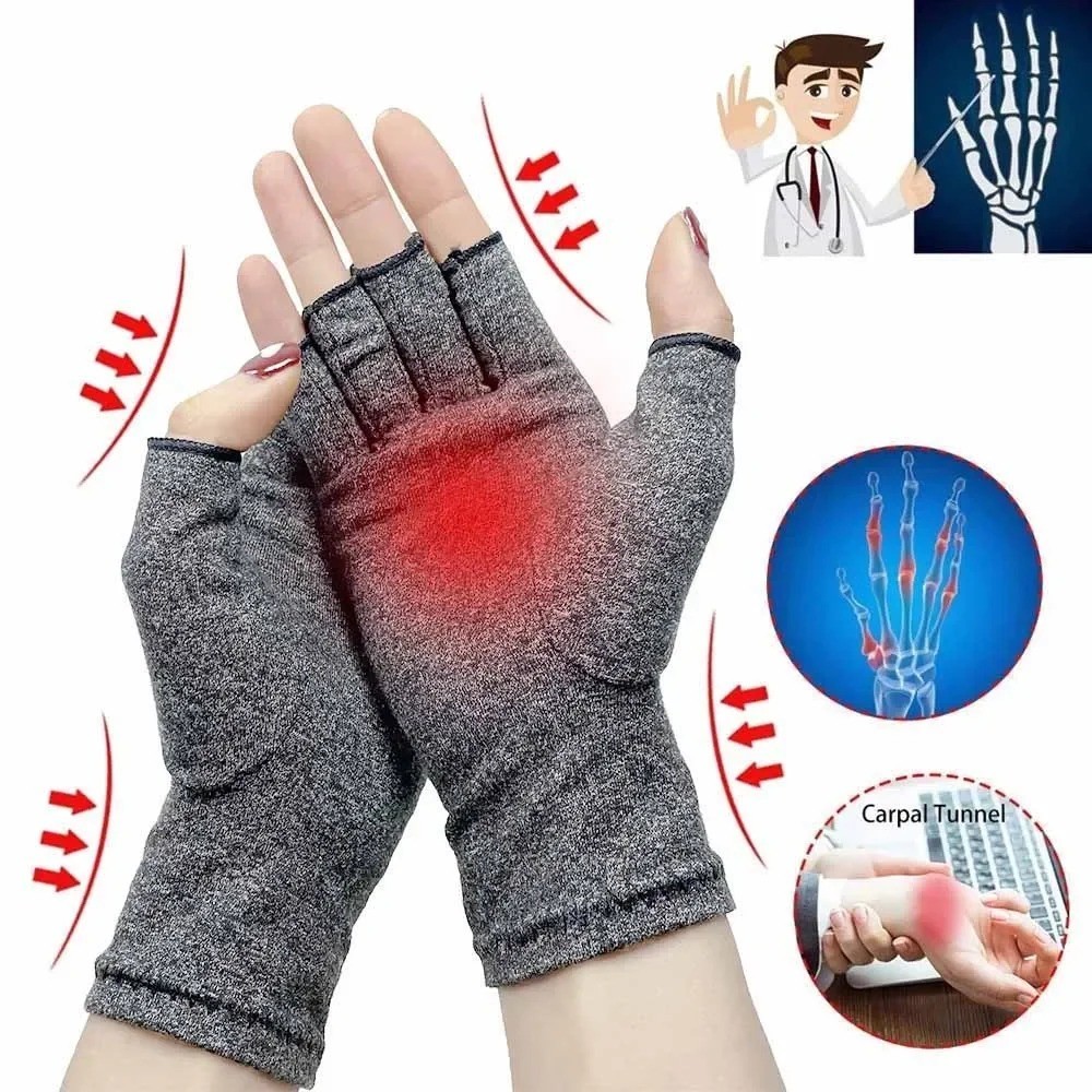 Arthritis Compression Gloves Fingerless Hand Support Carpal Tunnel Pain Relief