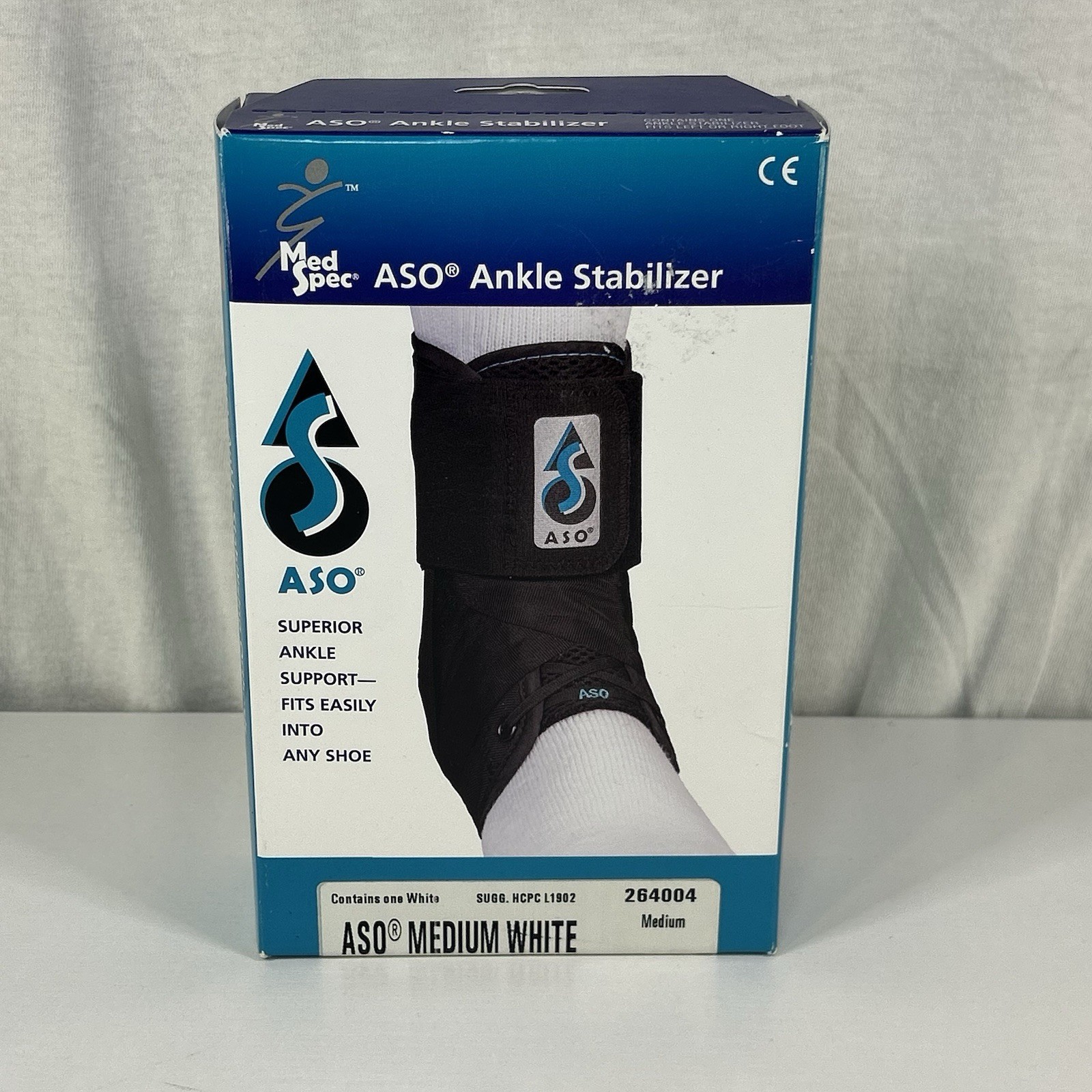Med Spec ASO® Speed Lacer Ankle Stabilizer ( Medium) White New