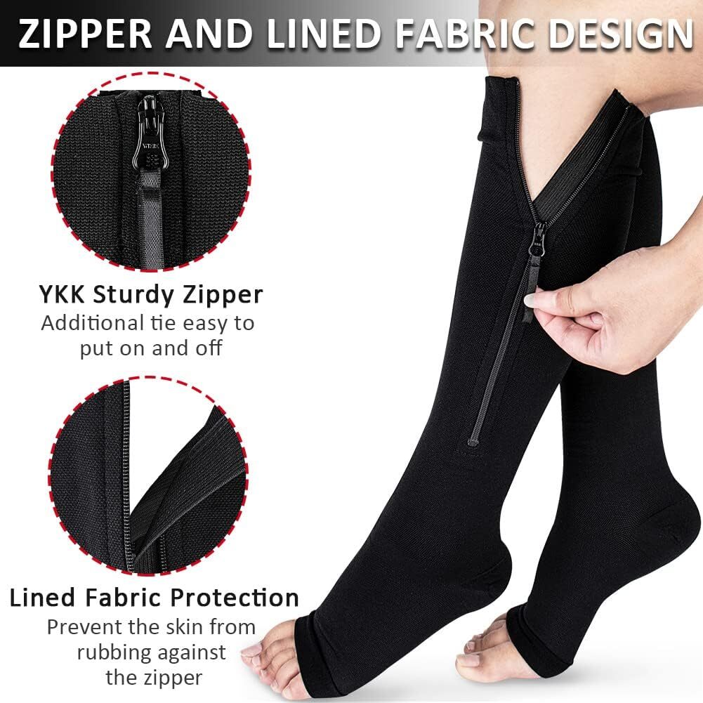 Men & Women Knee High Compression Socks Work Running Travel Flight Socks Sports