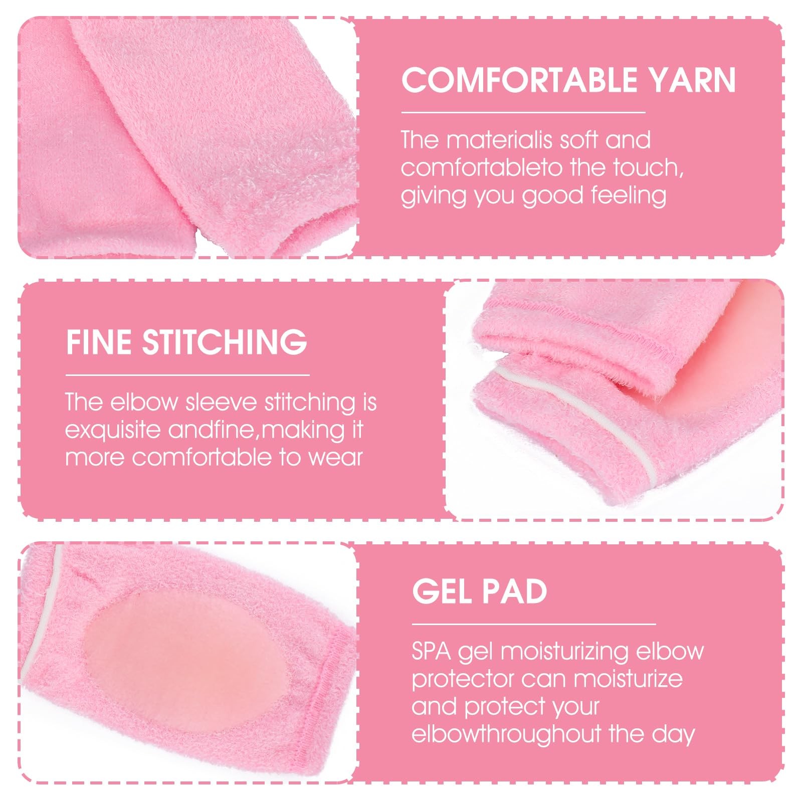Gjinxi 1 Pair Gel Elbow Sleeves for Women, Soft Gel Elbow Pads for SPA Moistu…