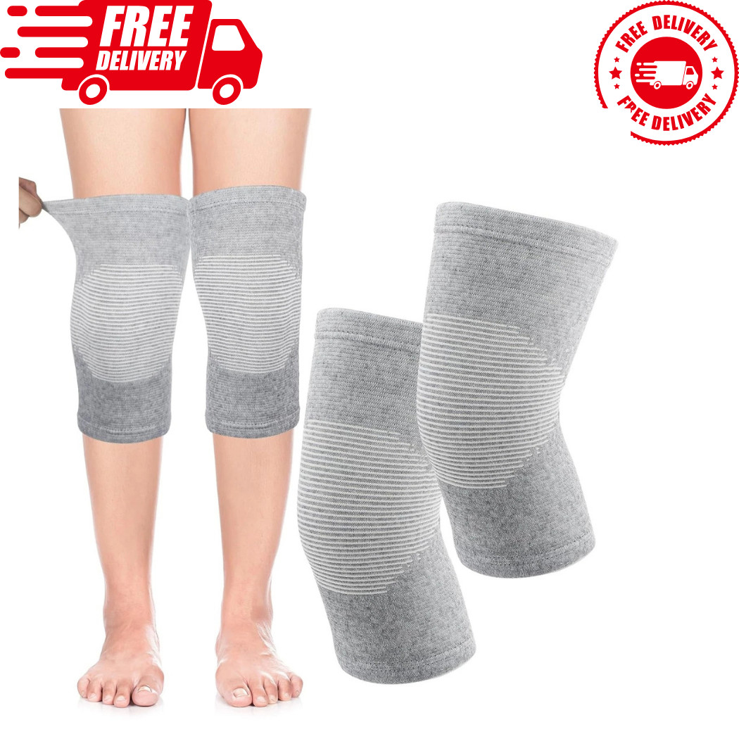 Bamboo Knee Sleeve Elastic Compression Knee Brace Warm Breathable Pads XL