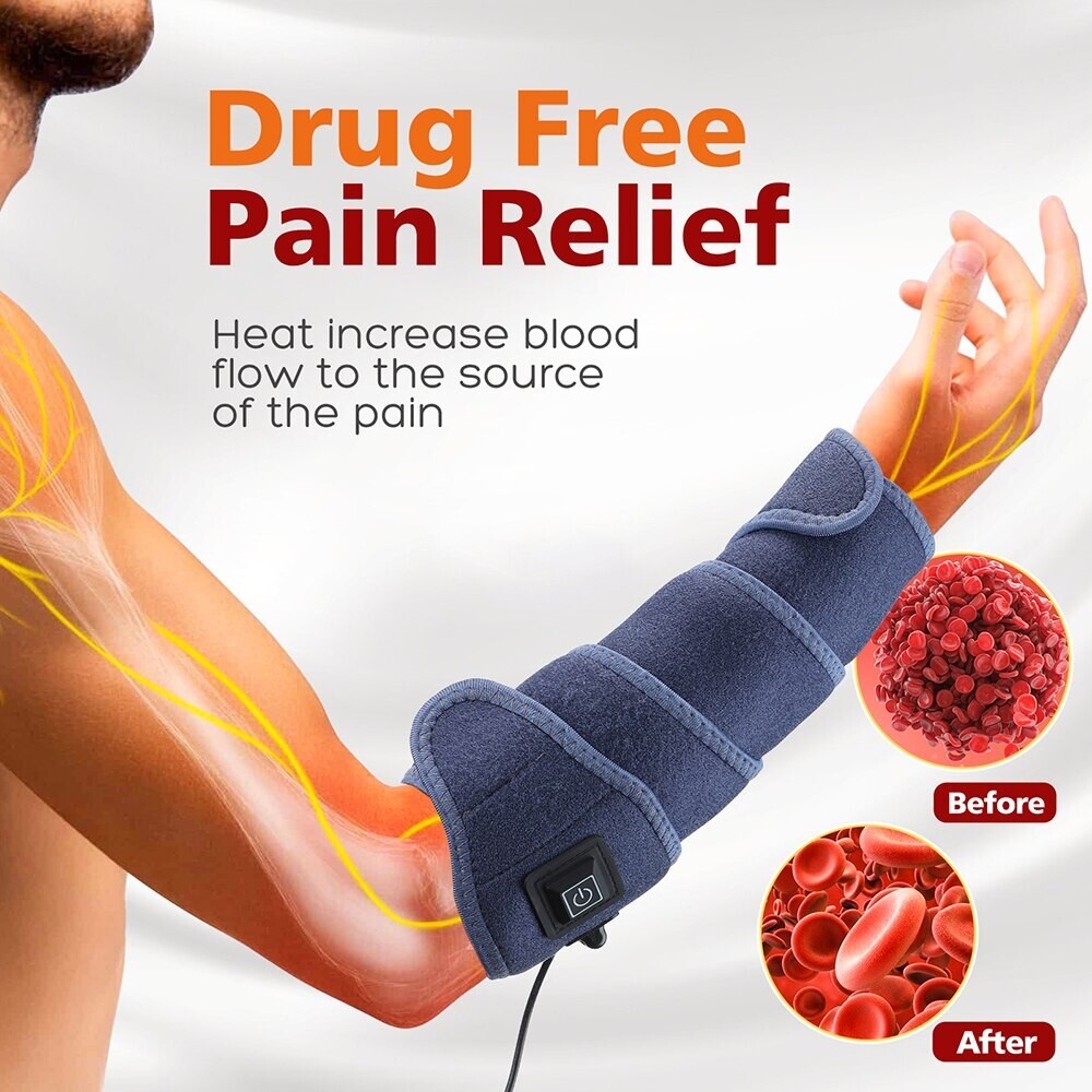 Heating Pad Wrap Electric Knee Arm Leg Brace Heat Warm Heated Joint Pain Relief