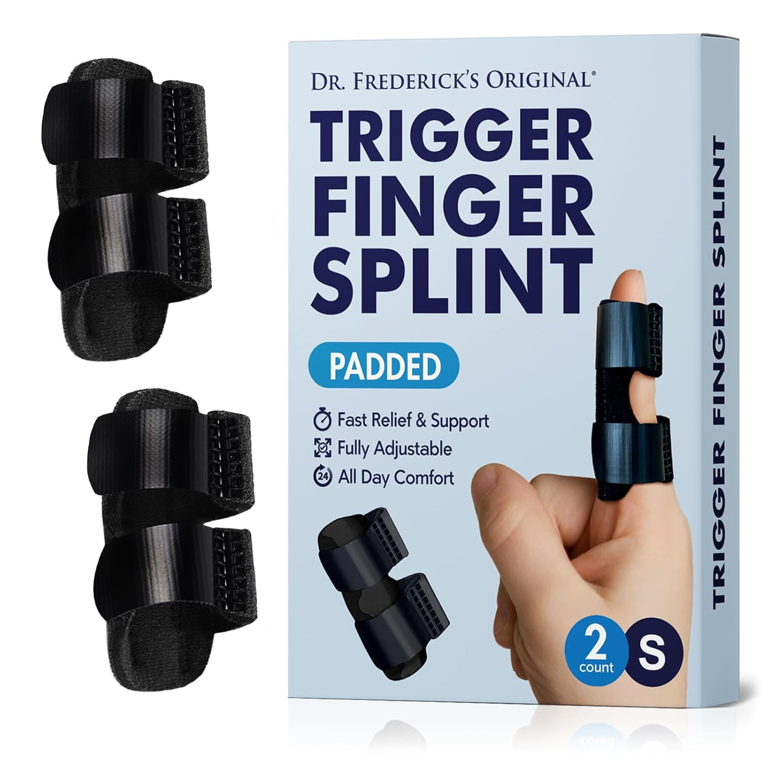 Dr. Frederick’S Trigger Finger Splint – 2 Ct – HSA/FSA – Pinky & Thumb – Padded