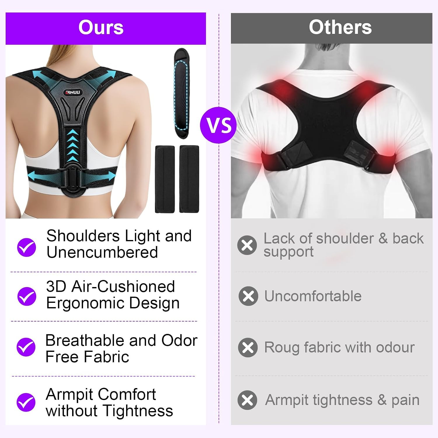 Posture Corrector for Women and Men, Upgraded Comfortable Upper Back Brace with