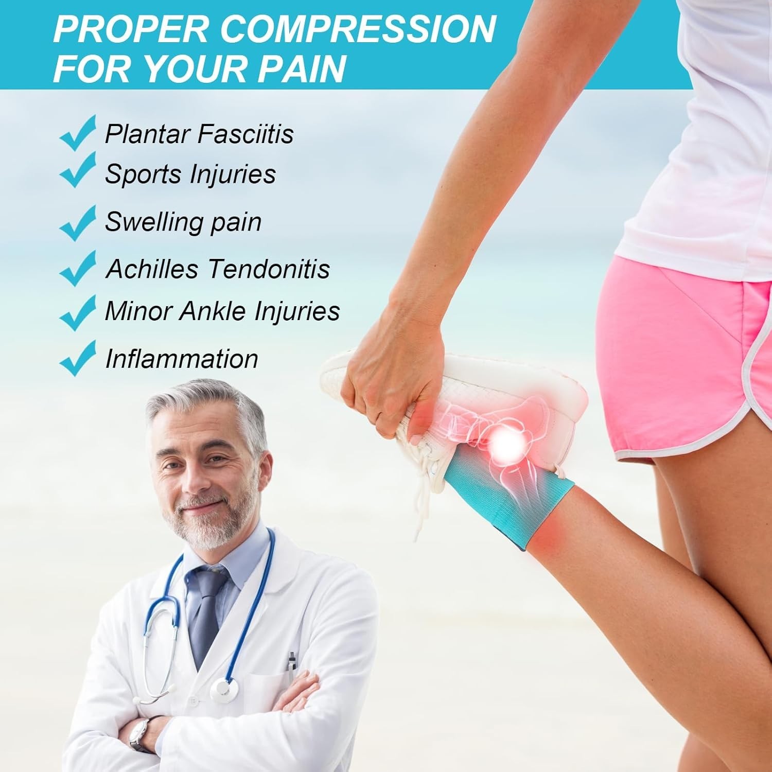 Women’s Compression Ankle Socks – 360-Degree Support for Running and Recovery