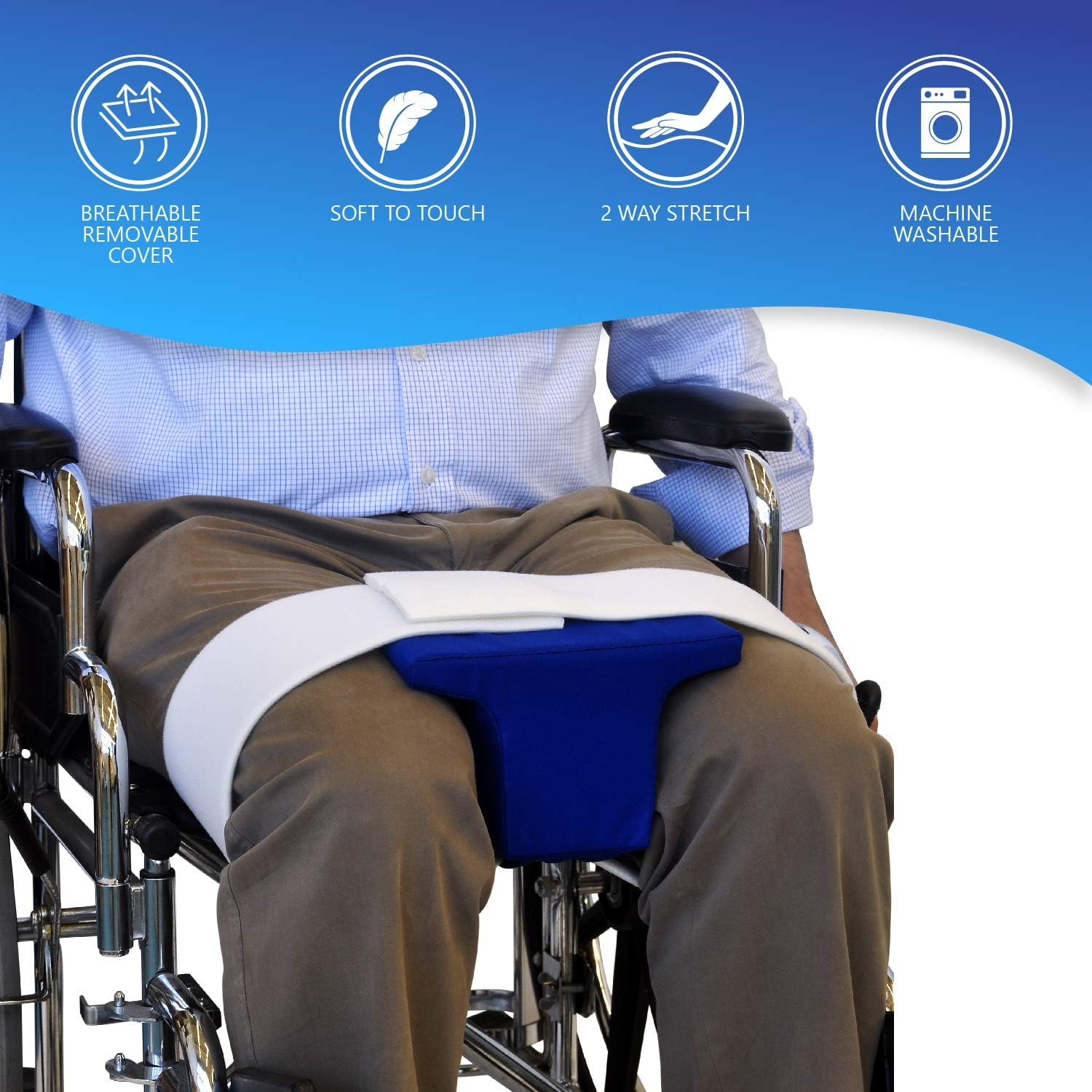 Abduction Wedge Knee Separator for Hip Surgery Recovery – 4″ Orthopedic Pillow