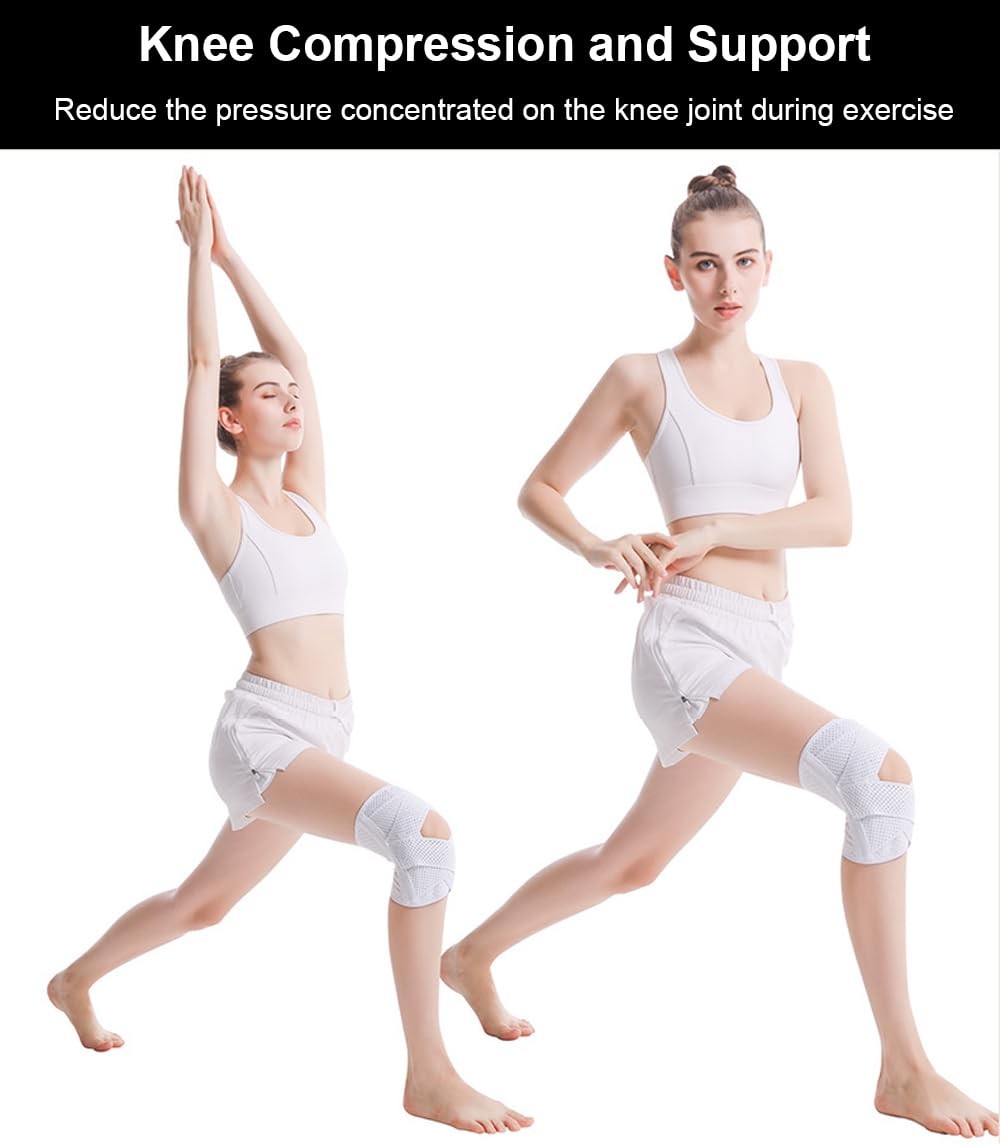 Knee Brace Adjustable Compression Support with Stabilizers for Pain Relief
