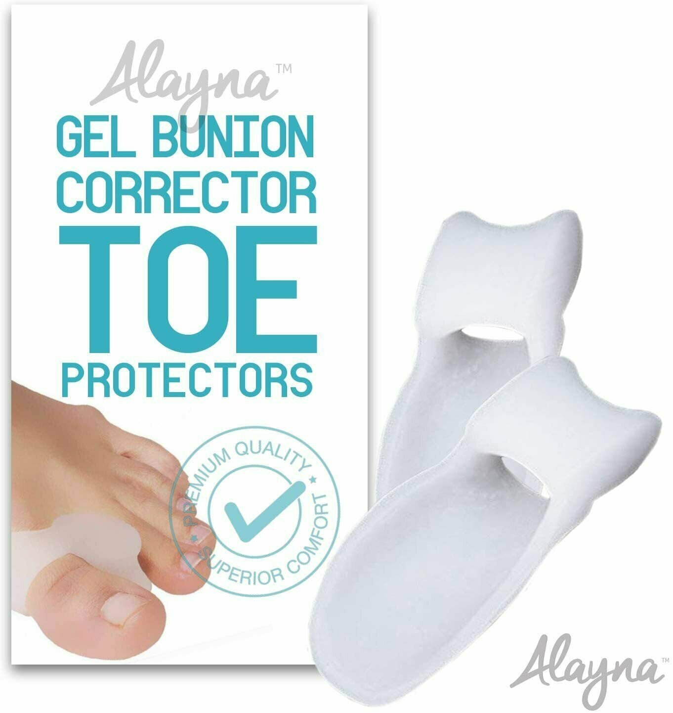 Bunion Corrector & Relief Gel Toe Separators Guard Big Toe Spreader Cushion Pair