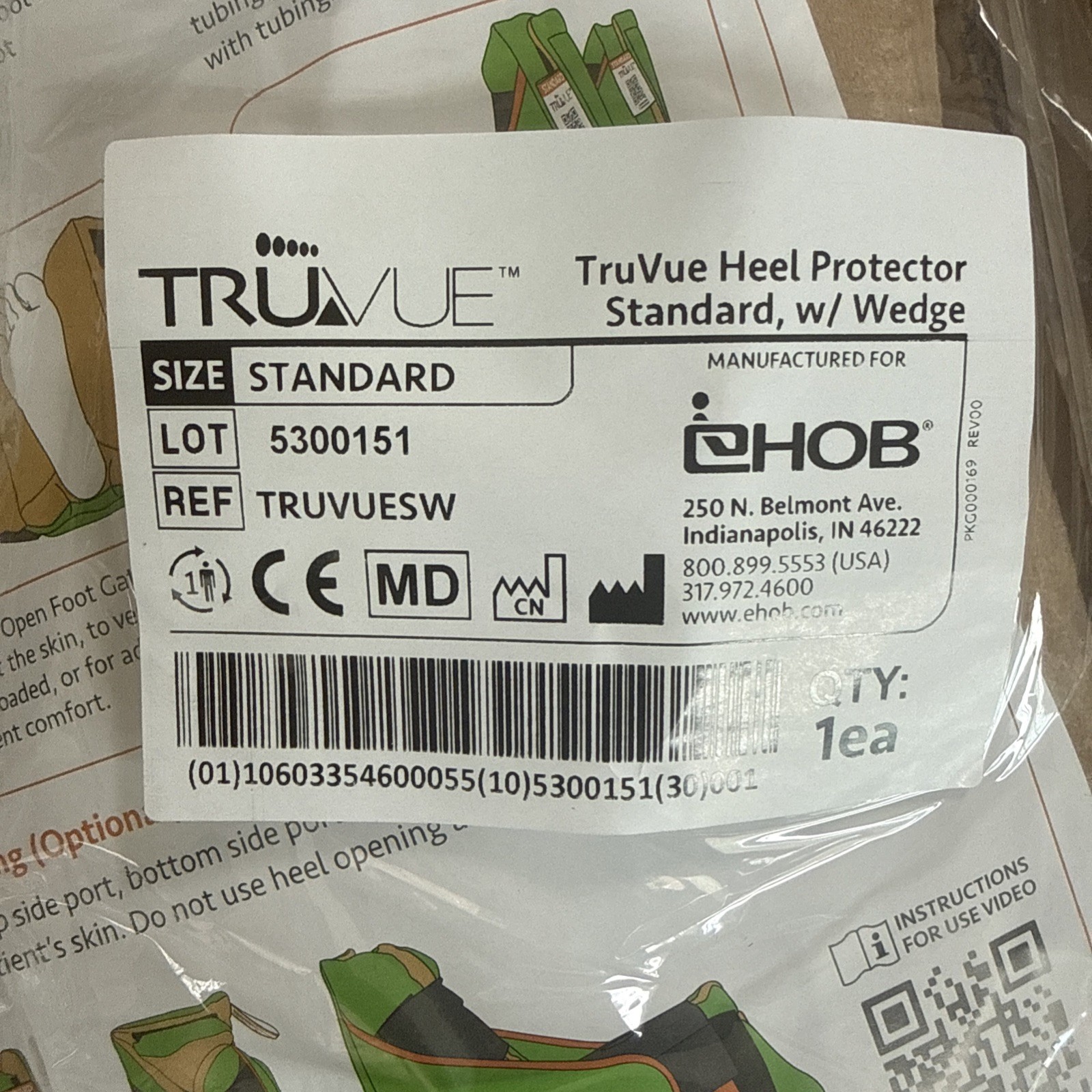 TruVue Lite Heel Protector with Wedge By EHOB Size Standard 13″-18″ TRUVUESD