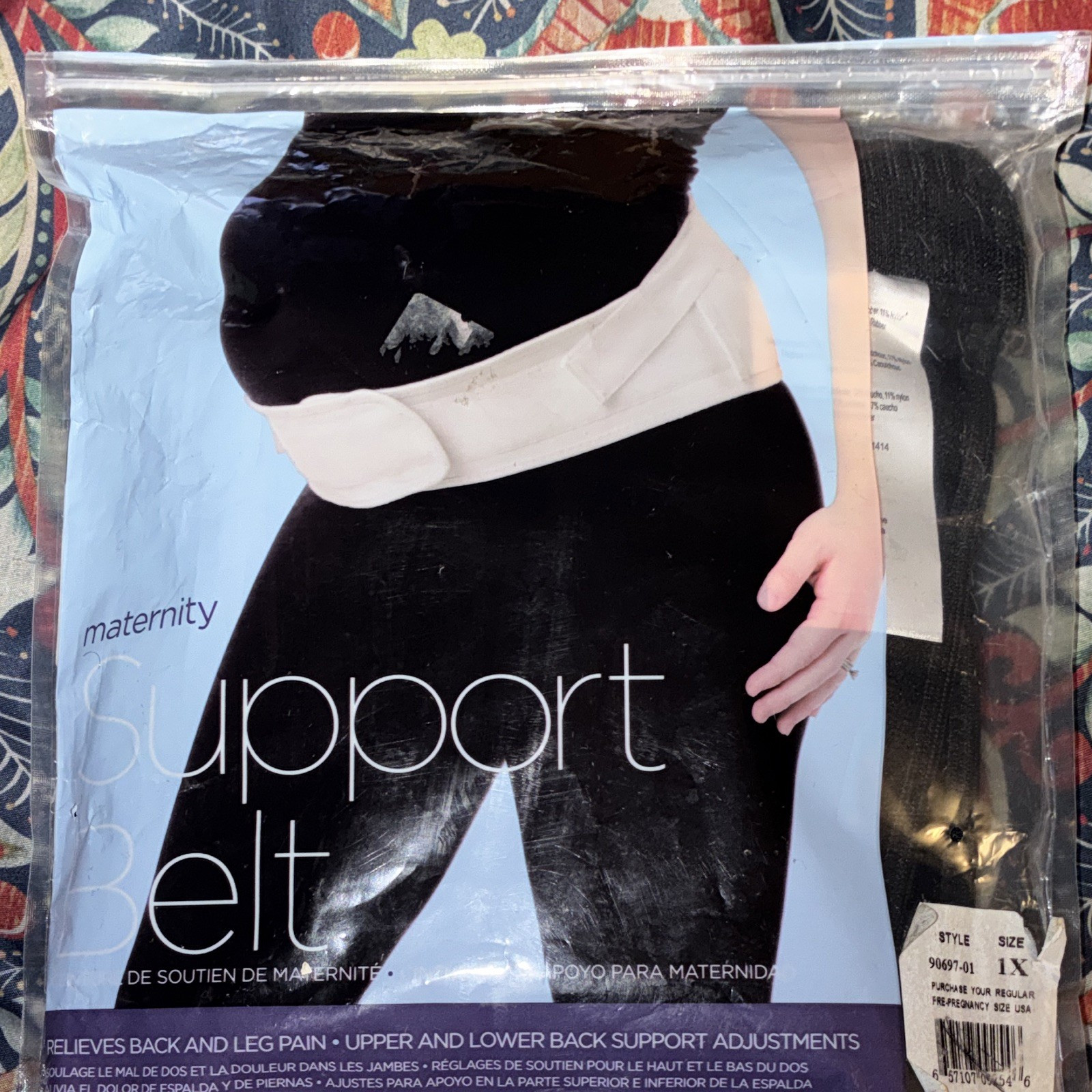 Motherhood Maternity Abdominal & Back Support Belt Adjustable 1X Black