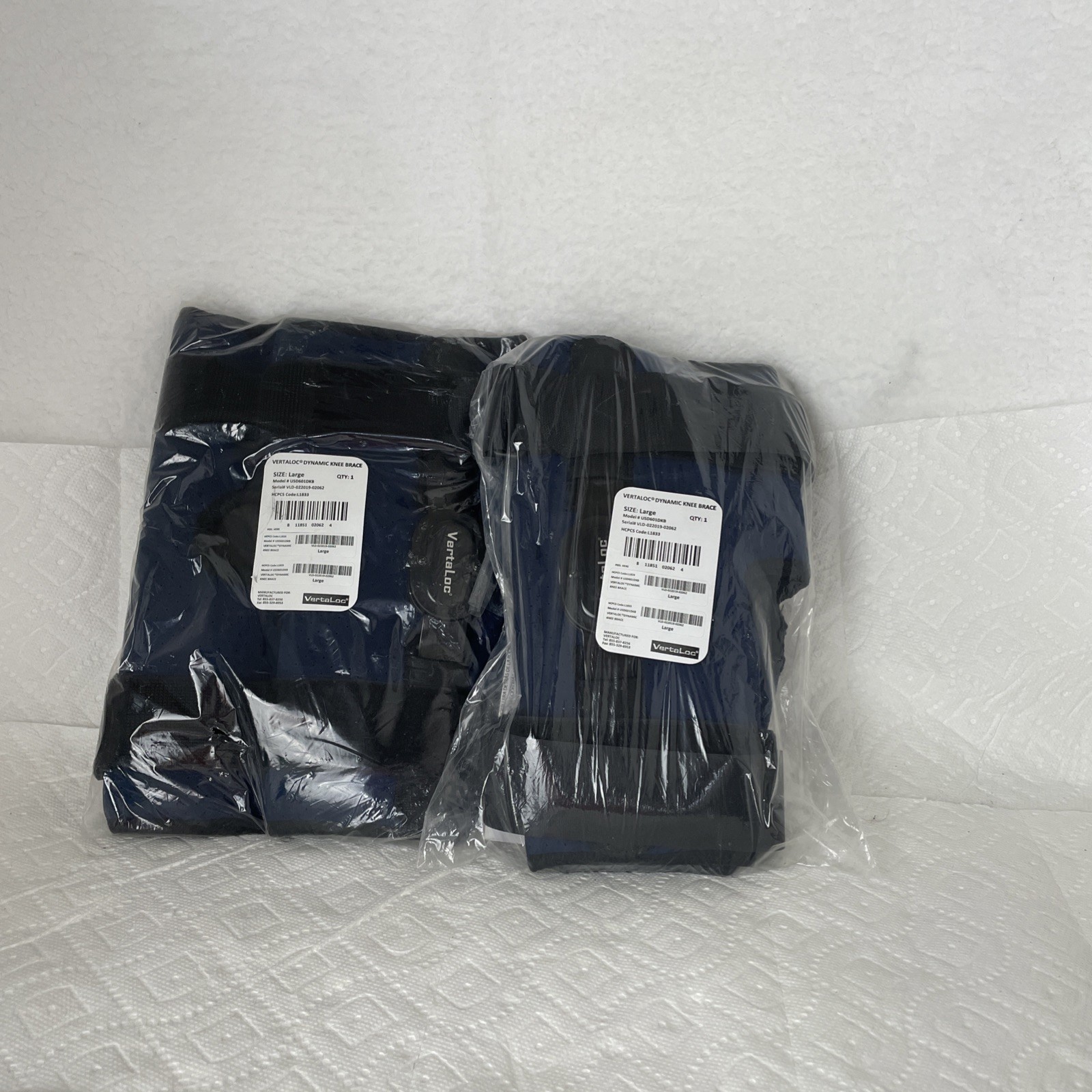 VertaLoc Dynamic Knee Brace Set Of 2 Size Large Model USD601DKB