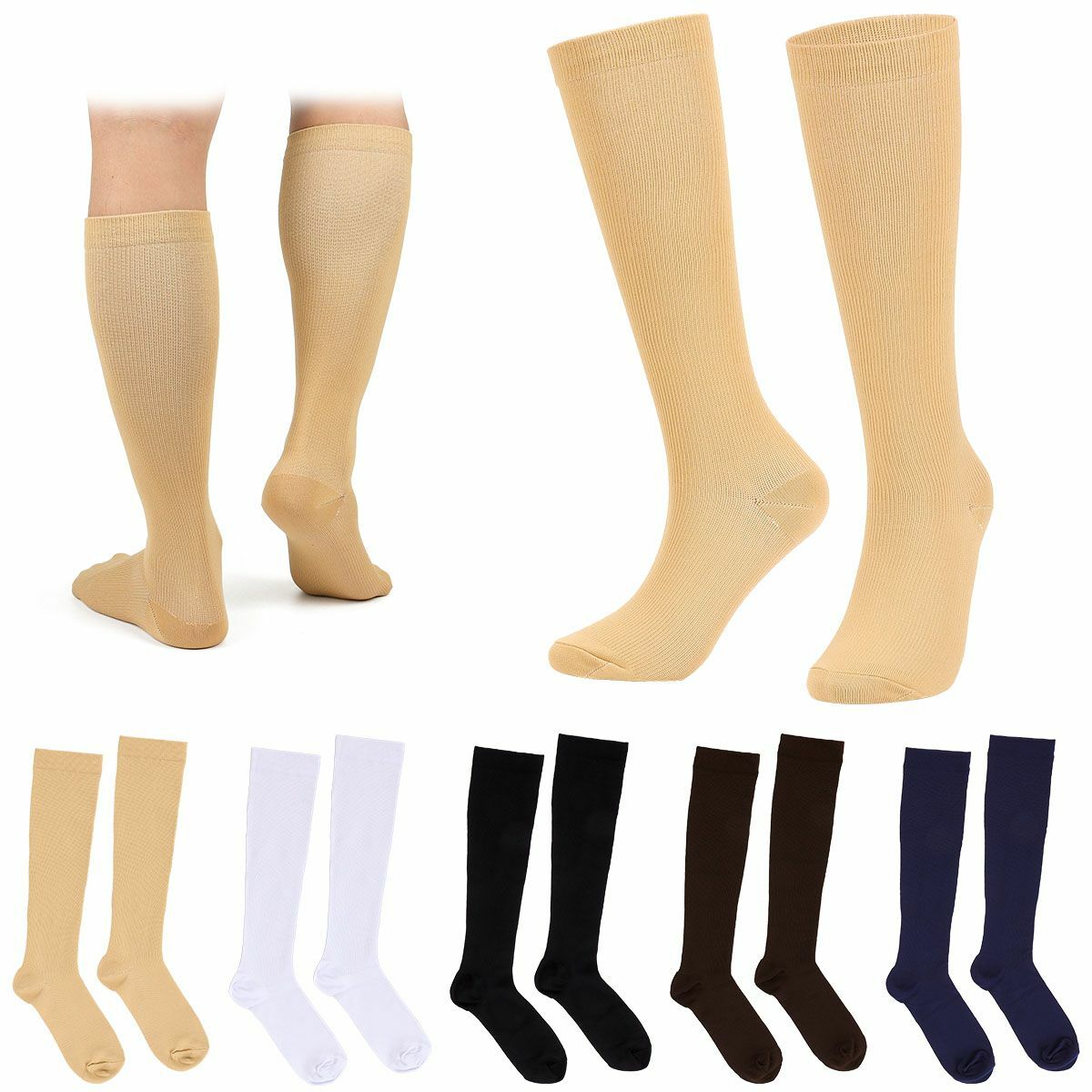 Compression Knee High Stockings 20-30-mmHg Relief Support Prevent varicose vein