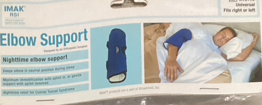 Black/Blue Elbow Splint/Brace Support for Sleeping and Daytime, Orthopedic, PT
