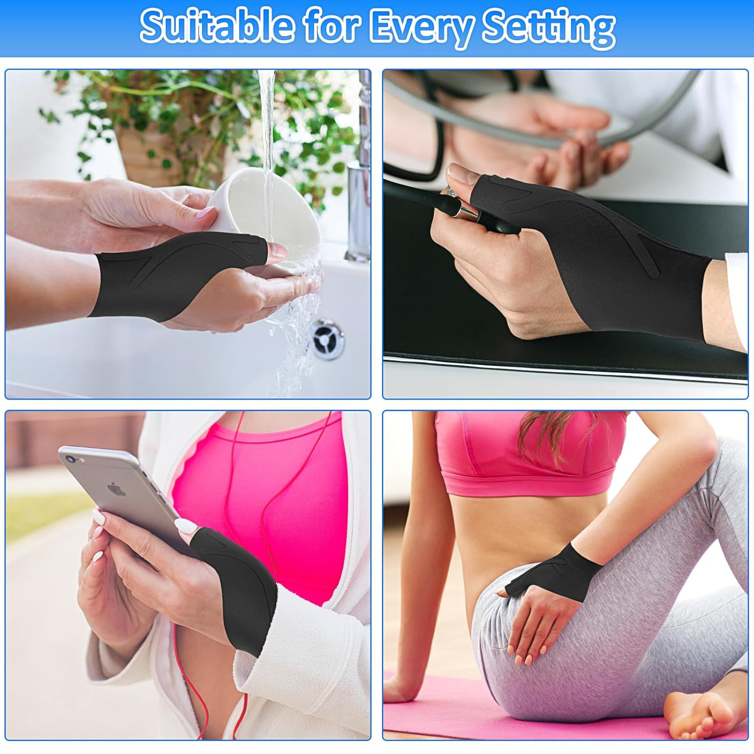 Thumb Wrist Brace Copper Compression Stabilizer Thumb Support Spica Splint for C