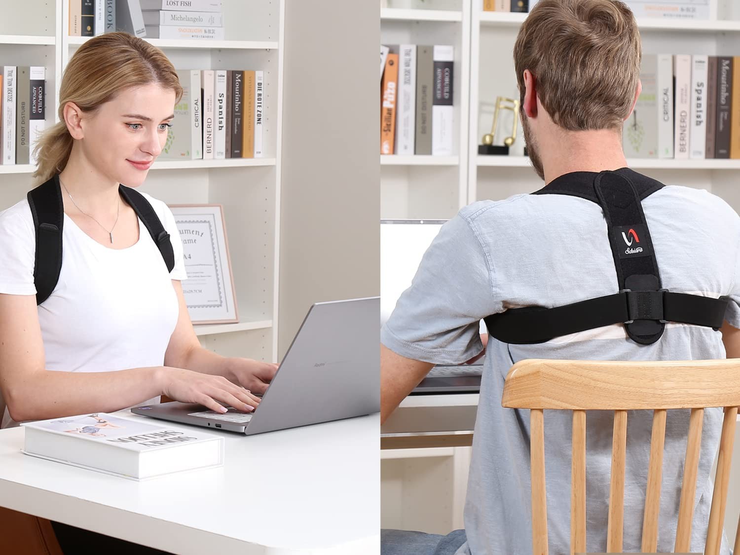 Schiara Posture Corrector for both Men and Women, Comfortable Medium, Black