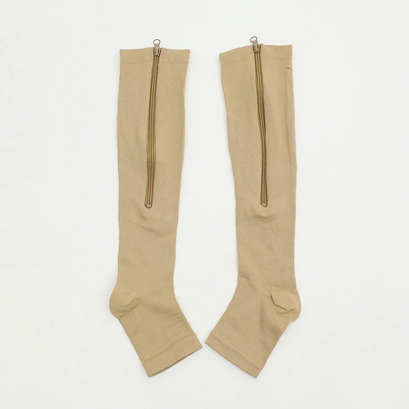 Nylon Zipper Compression Socks Support Graduated Stockings Mens Womens USA