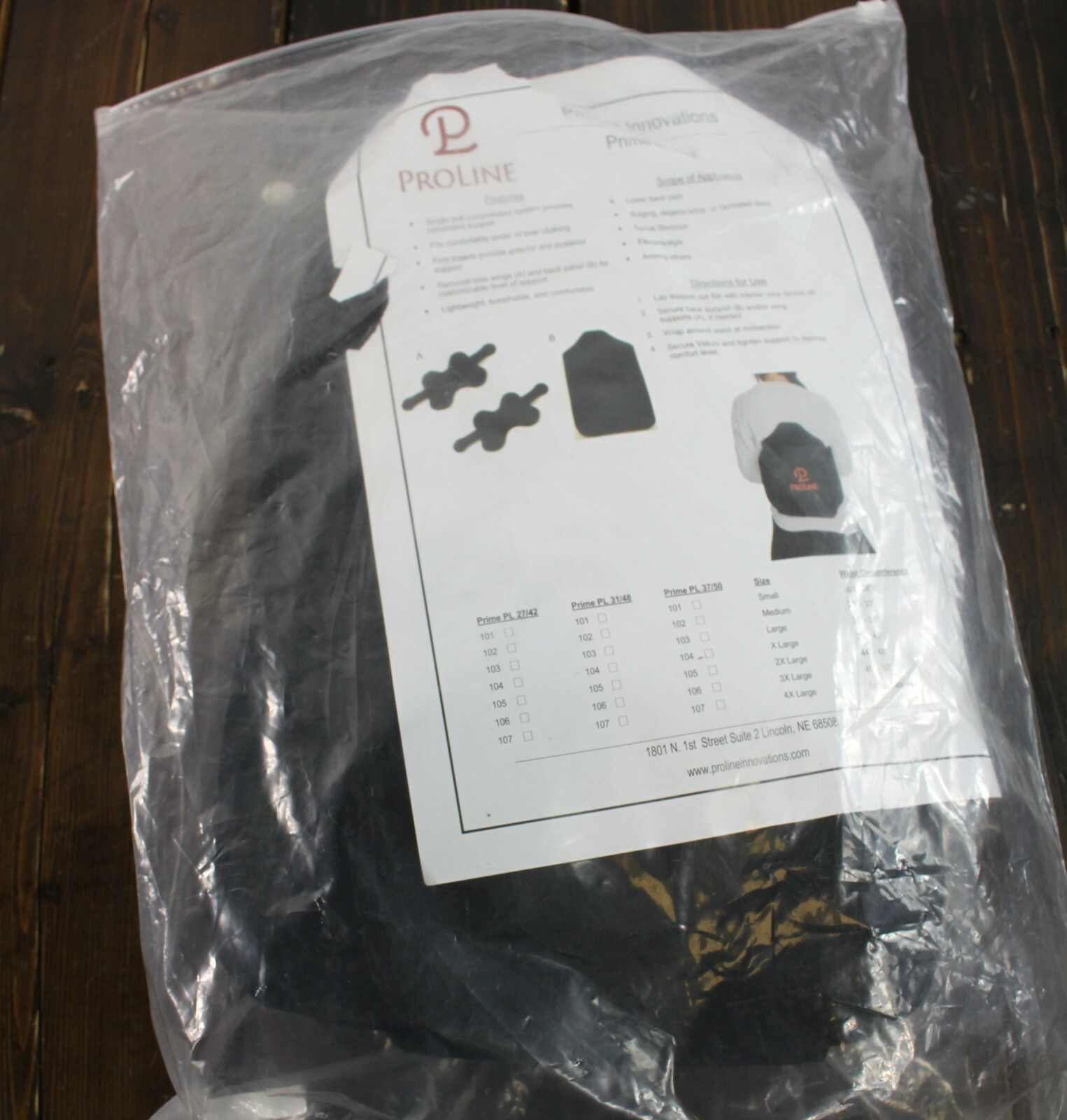 ProLine Innovations Prime Back Brace Support Compression System -Medium #Gw657