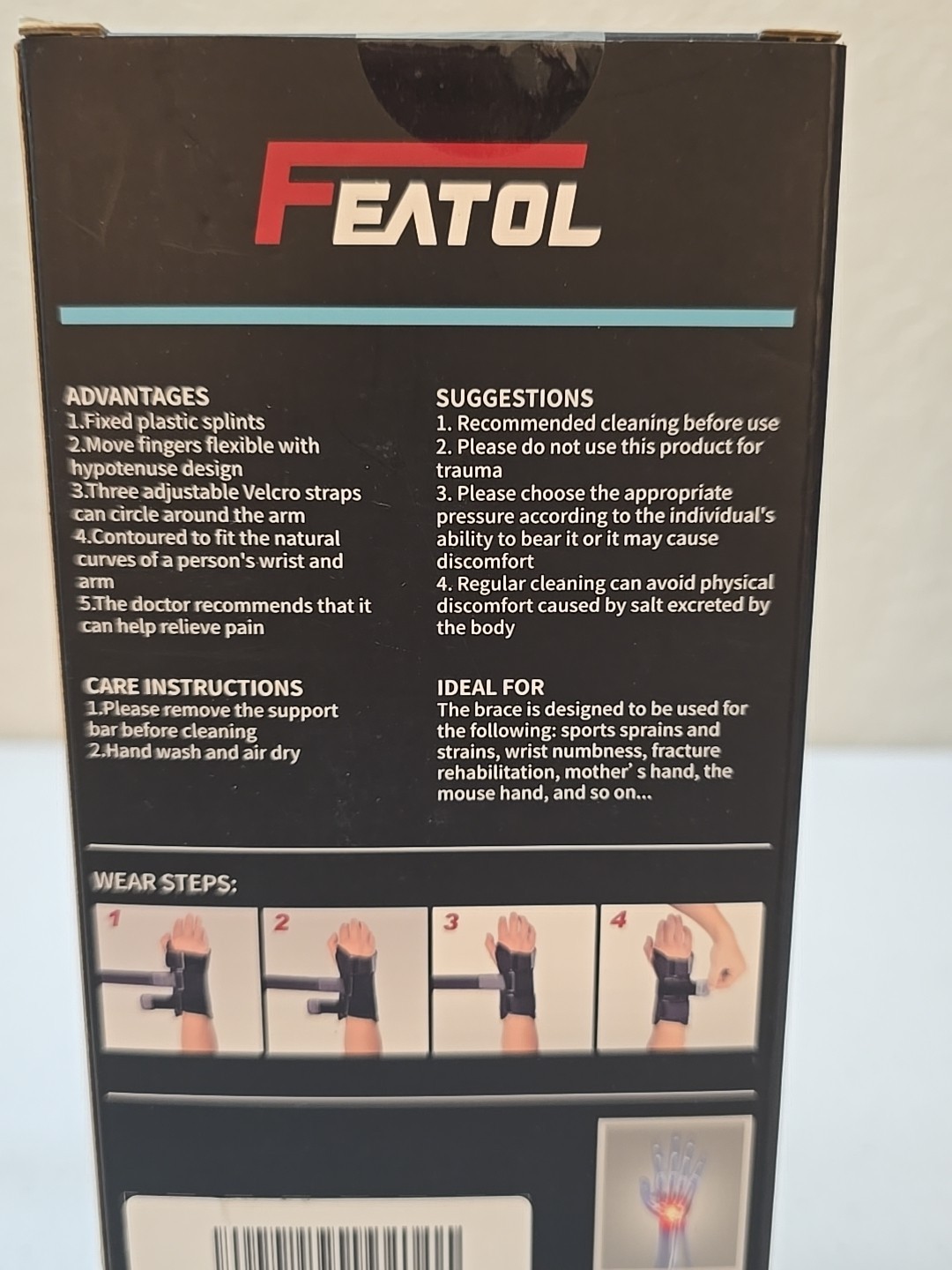 Featol Left Hand XS (xsmall) Adult Wrist Brace New