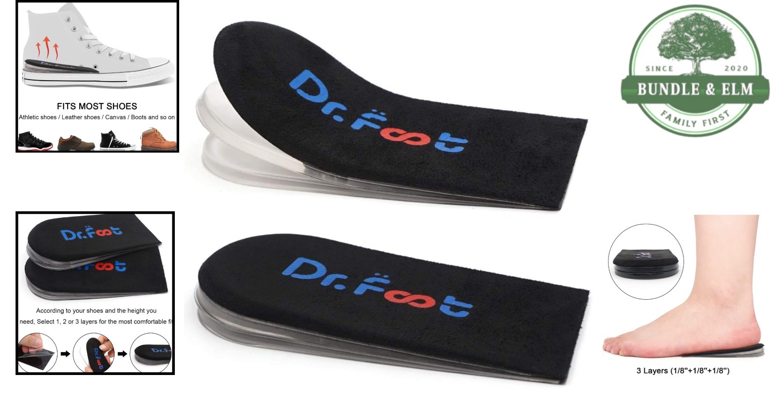 Height Adjustable Heel Lift Inserts for Leg Length Discrepancy & Sports Injuries