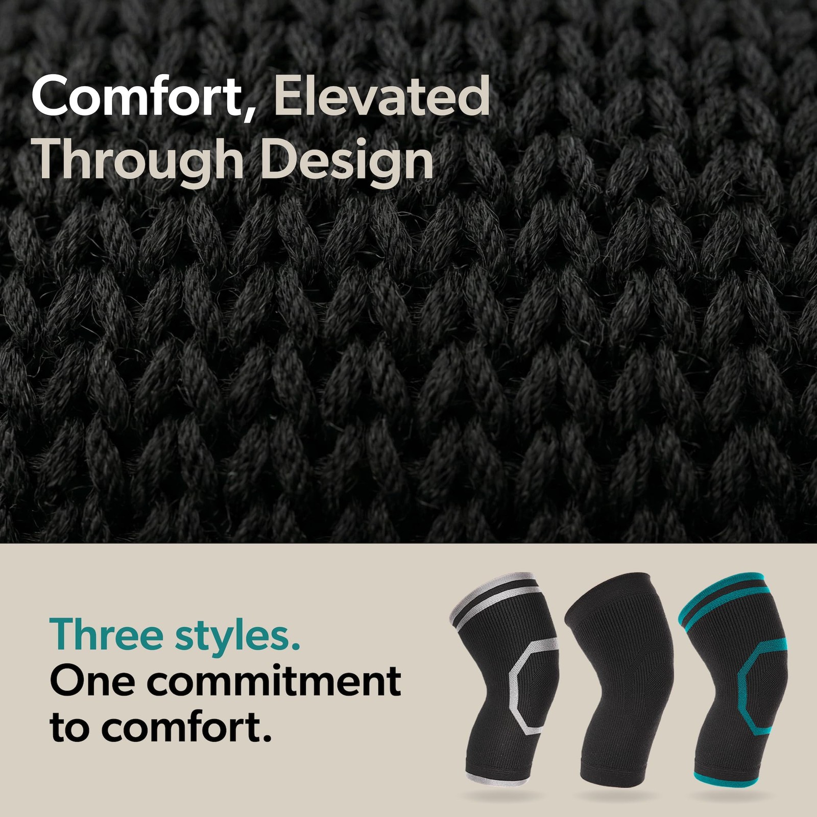 BraceAbility Knee Compression Sleeve for Women and Men – Medium, Black
