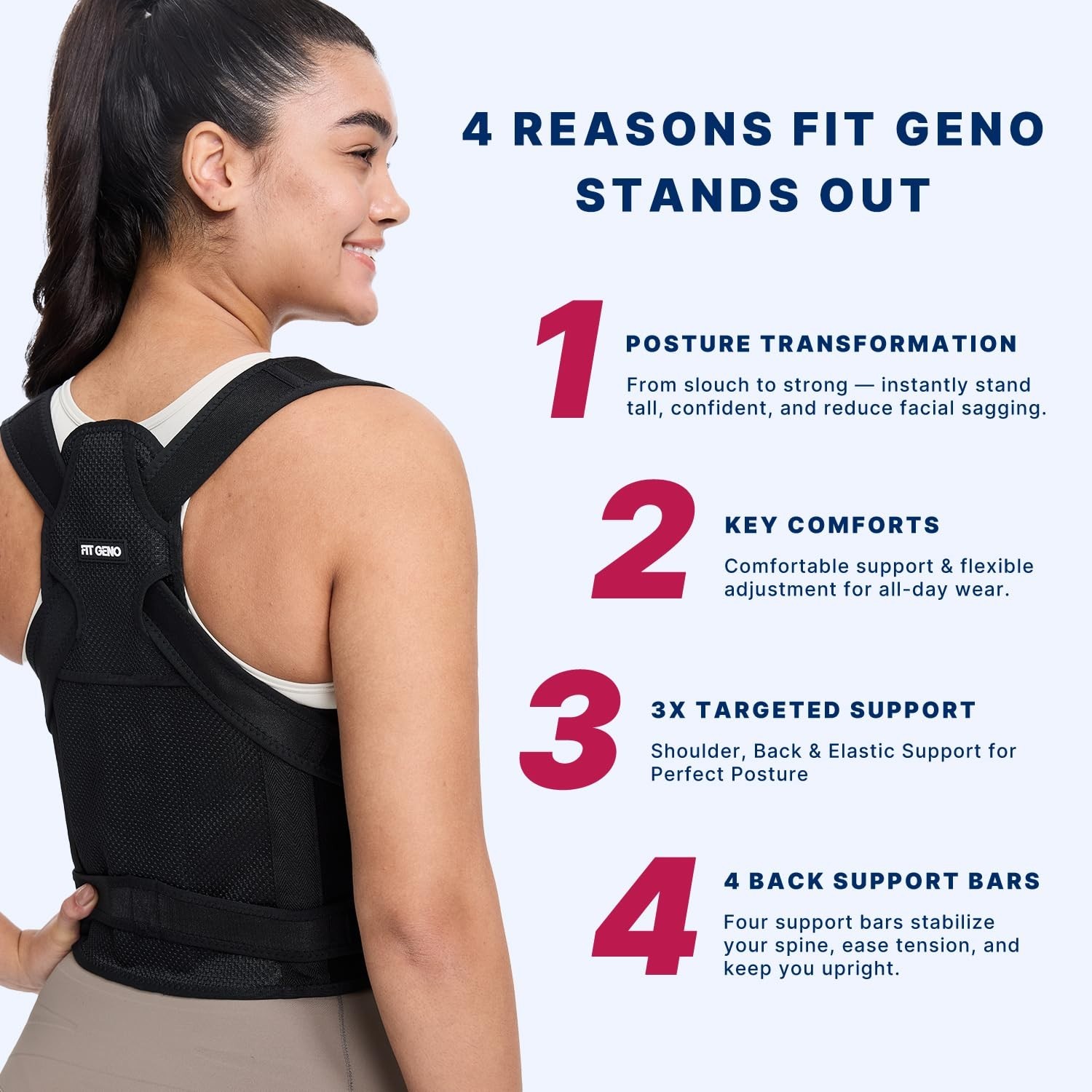 Adjustable Back Brace – Shoulder Straightener & Pain Relief