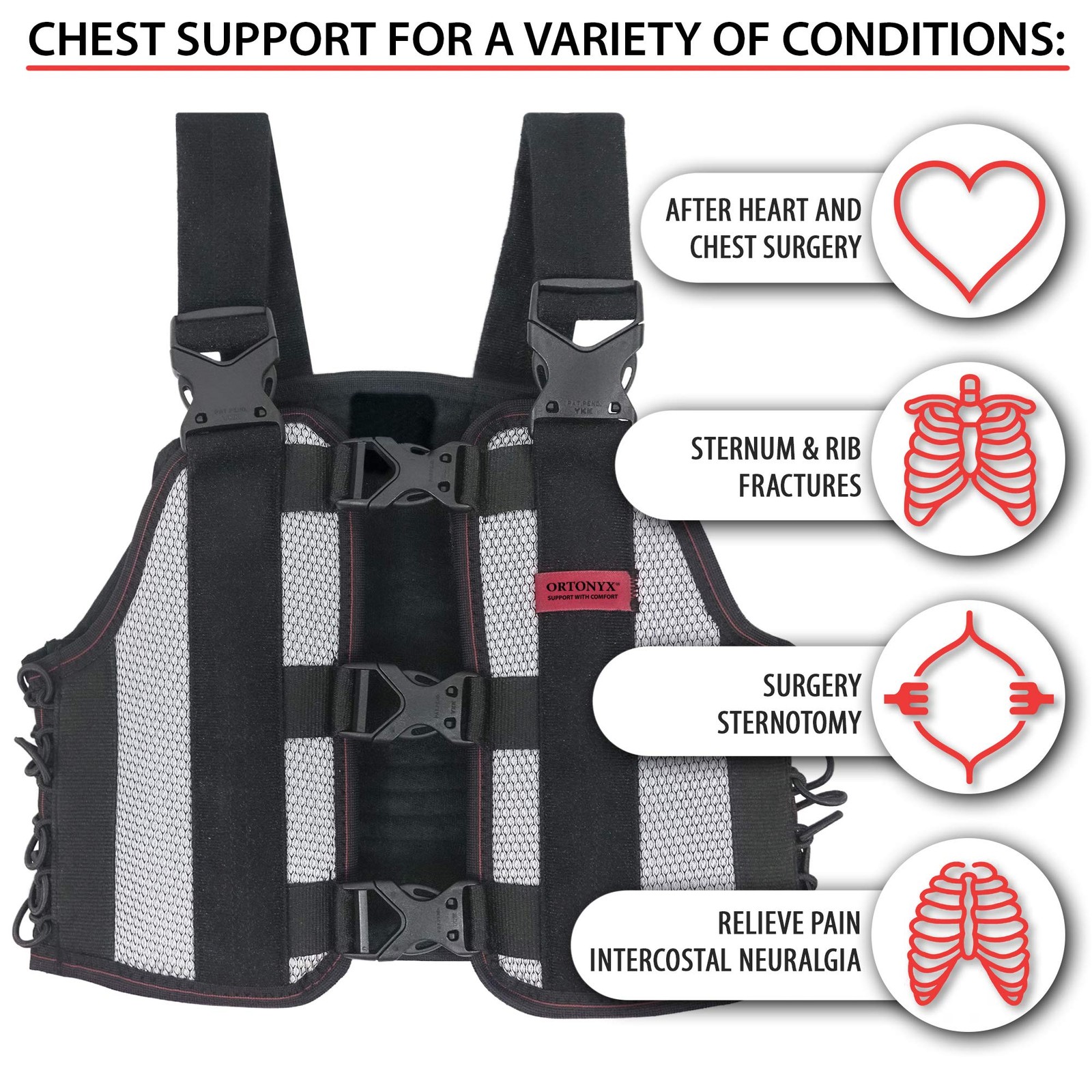 Ortonyx Sternum And Thorax Support Chest Brace / Achb5255-l