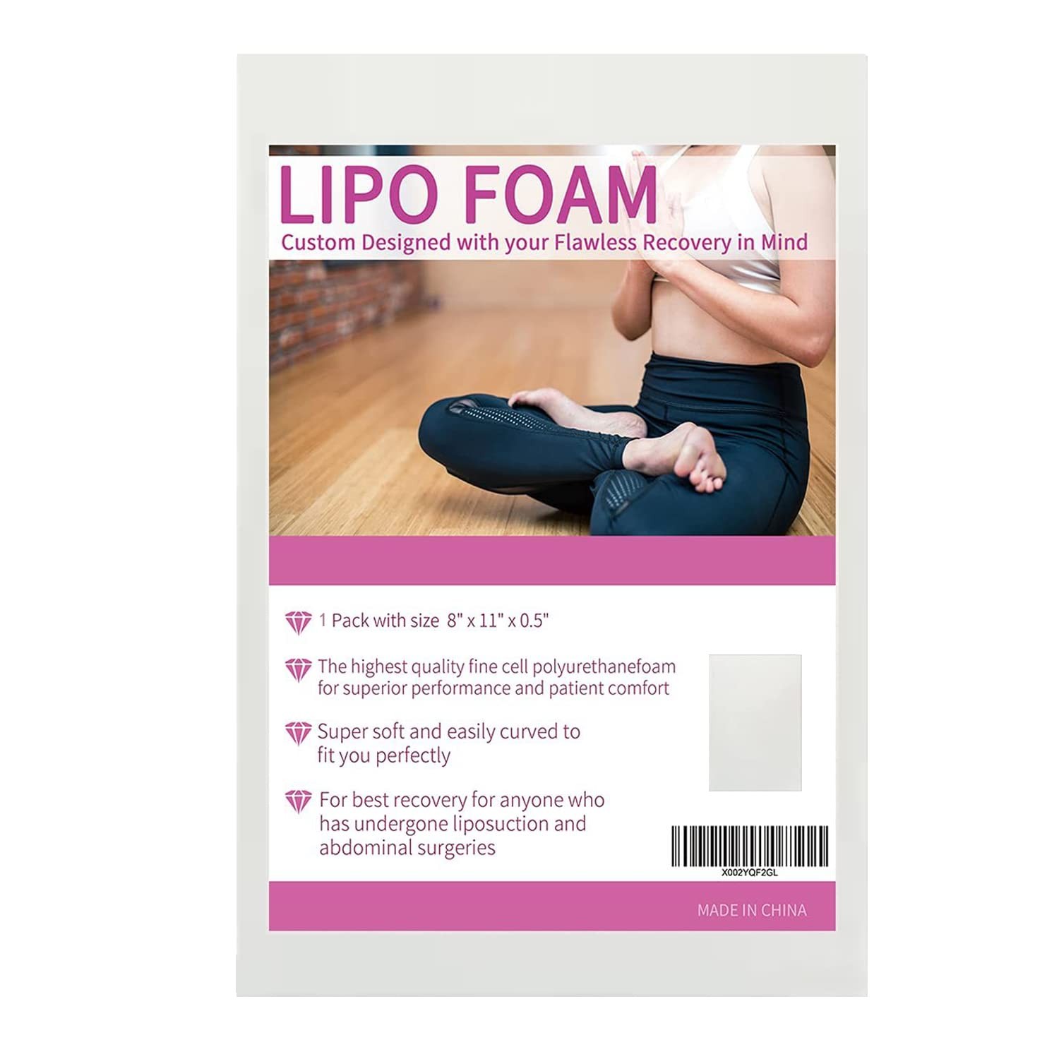 Lipo Foams Post Surgery, BBL Lipo Foam Pads 8”x11” Abdominal Foam Sheet for Usin
