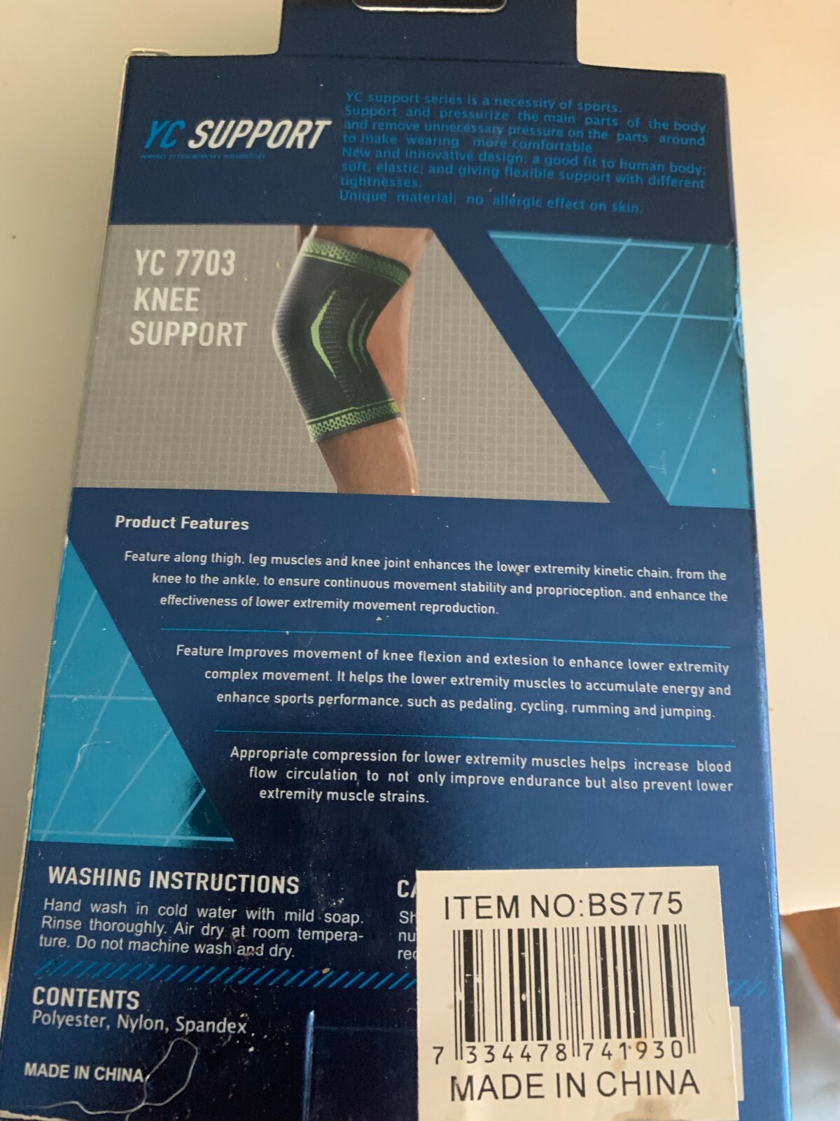 Knee Sleeve Compression Brace Support Gear Joint Pain Relief Elastic Protection