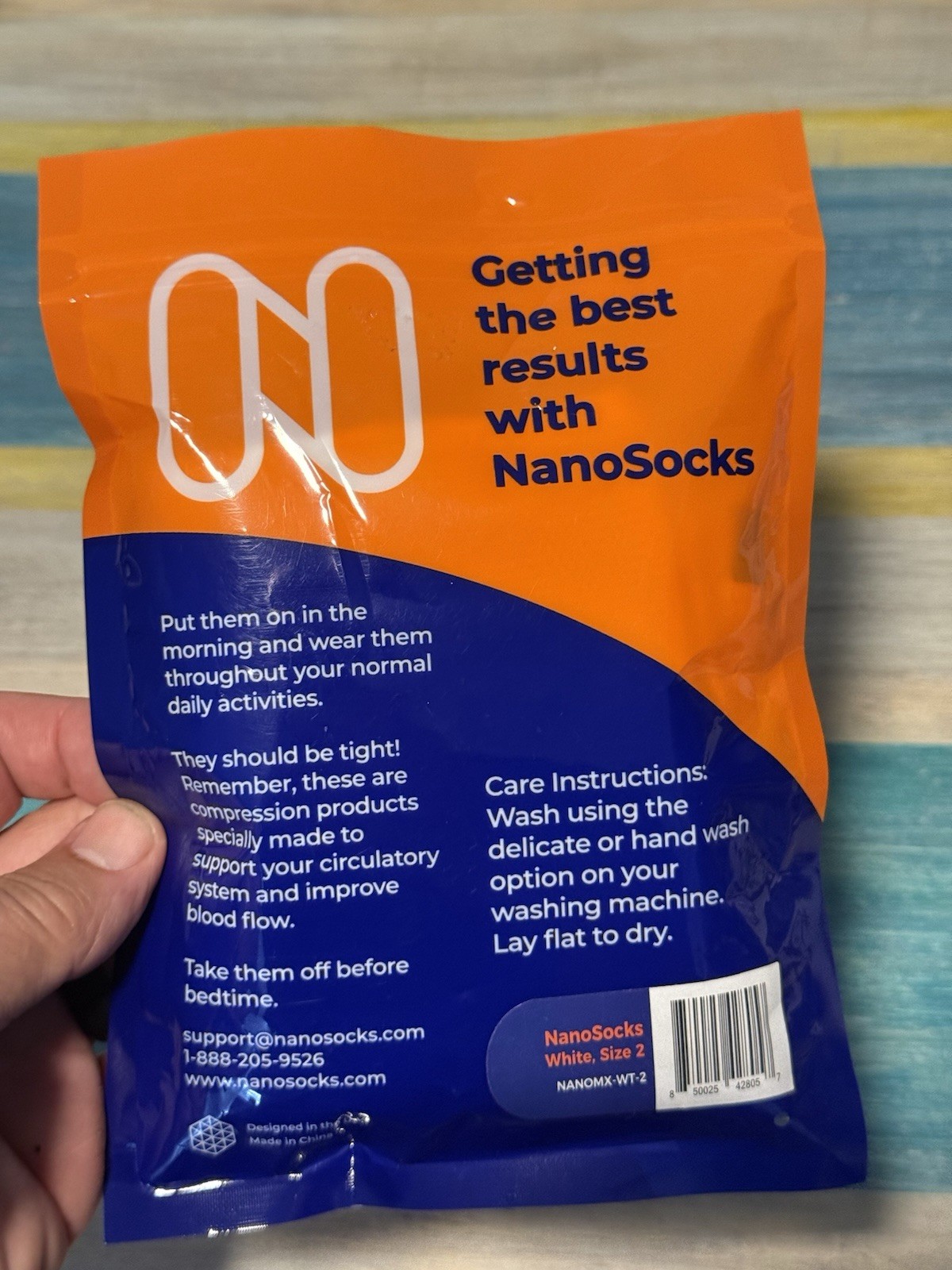Nanosocks Socks 3D Nano-Weave Technology Nanomx-WT-2 White Size 2 NEW