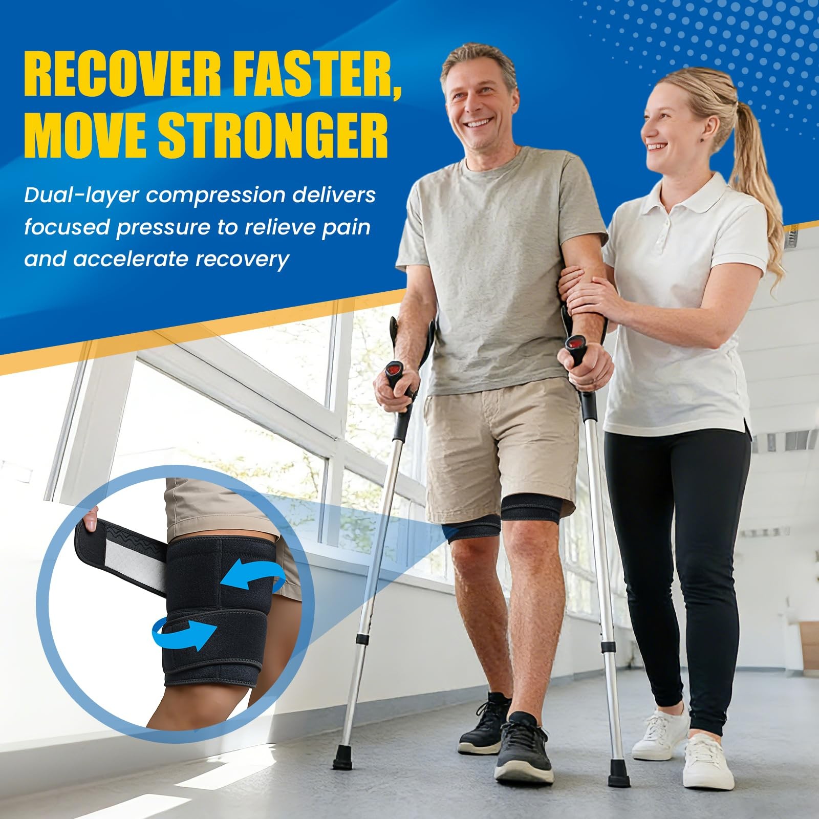Thigh Compression Sleeve – Adjustable Hamstring Compression Sleeve for Men &