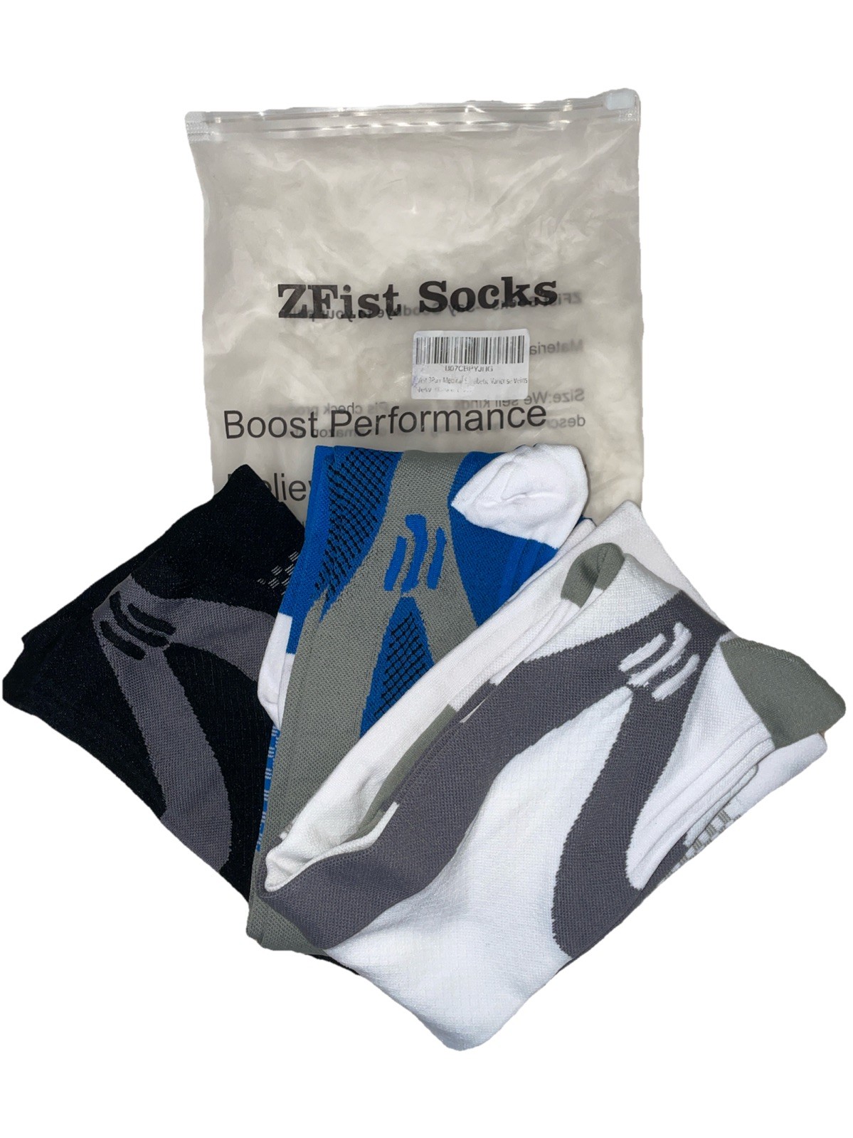 ZFiST 3 Pair Sport Compression Socks Men Women Compression Stocking Nurse Socks