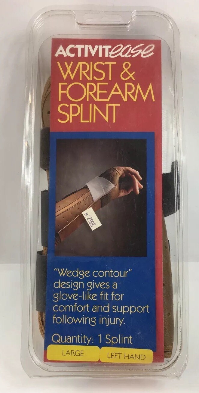 Wrist and Forearm Splint Support Large Left Hand Wedge Contour DeRoyal New